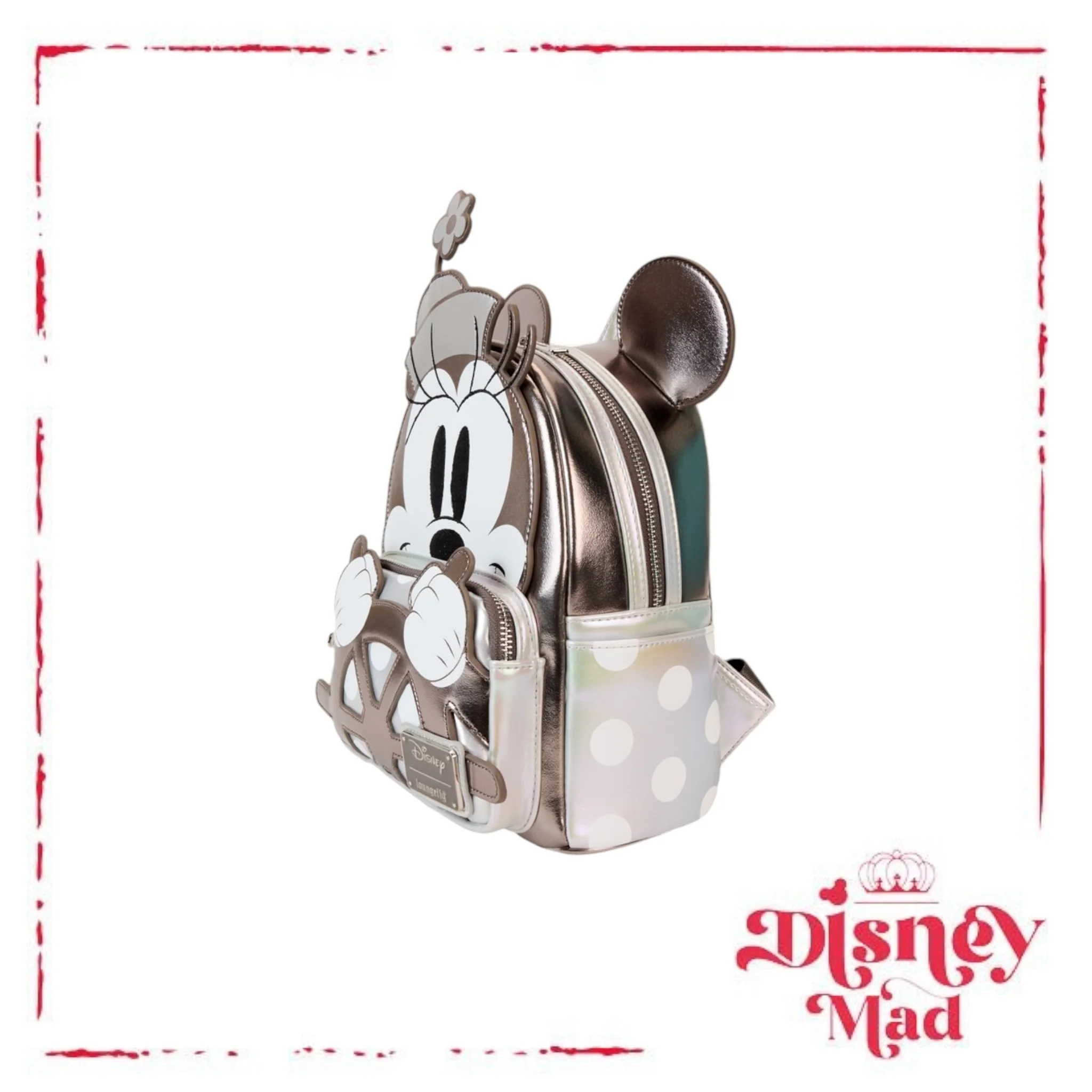D23 Limited Edition Steamboat Willie Platinum Minnie Mouse Mini Backpack - Image 2