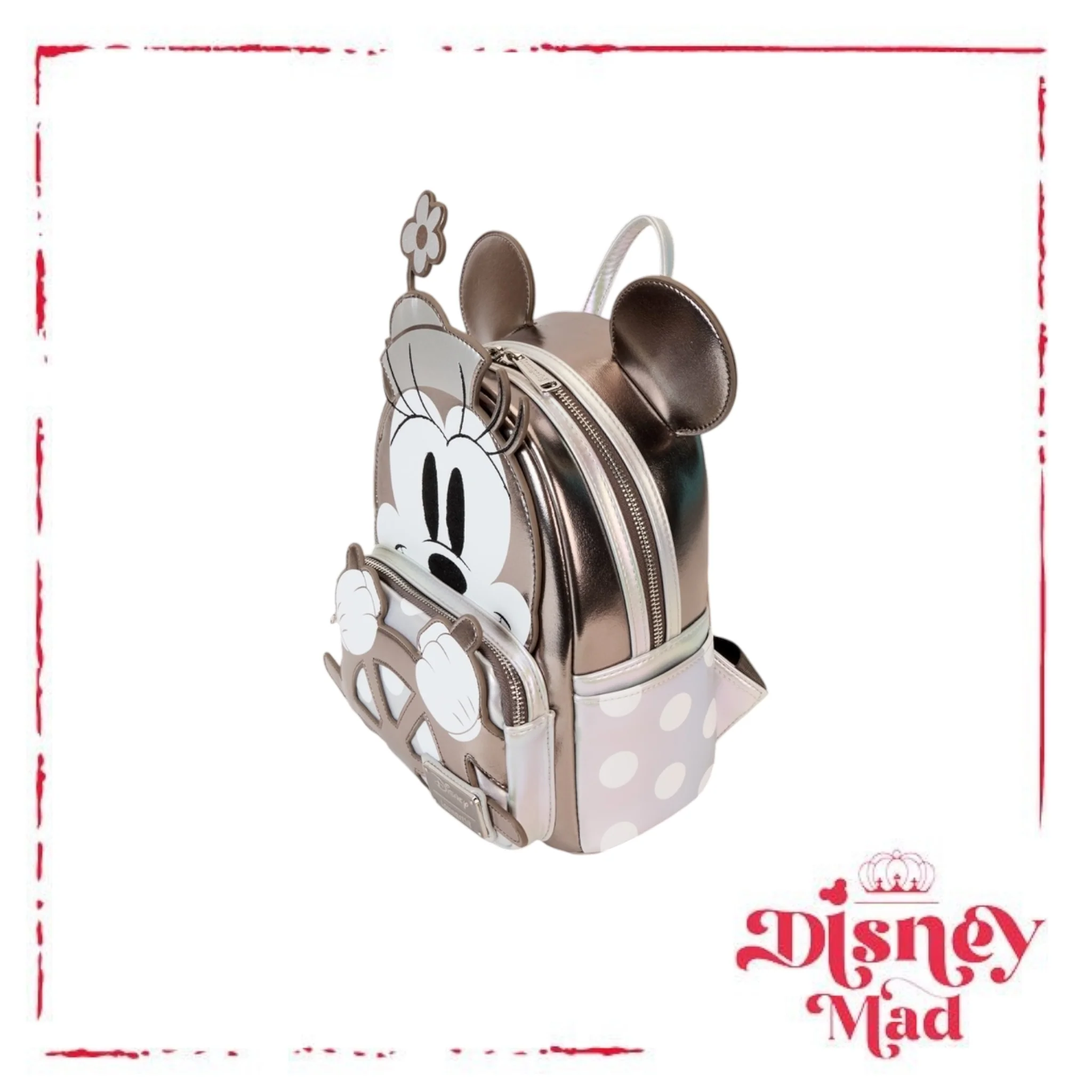 D23 Limited Edition Steamboat Willie Platinum Minnie Mouse Mini Backpack - Image 3