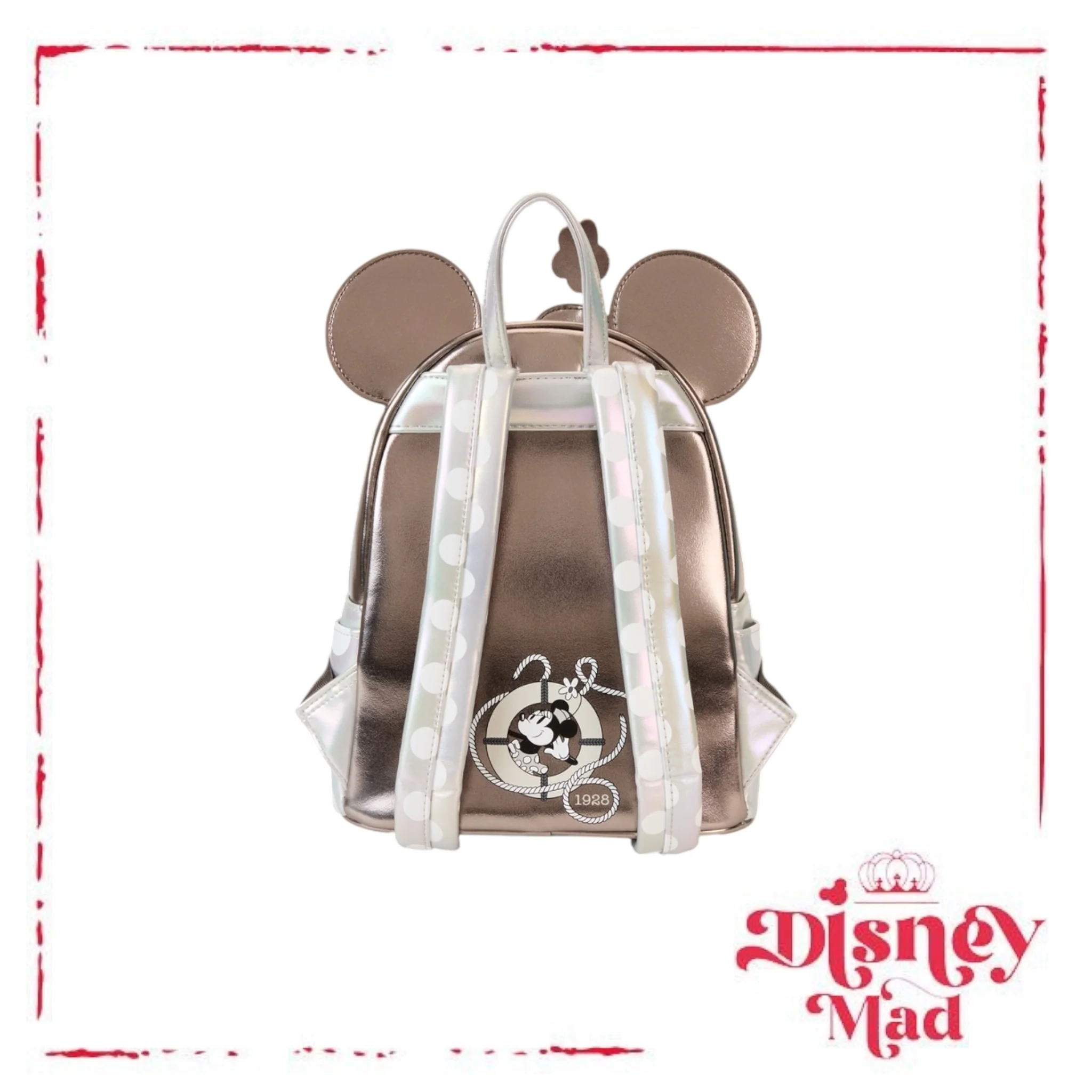 D23 Limited Edition Steamboat Willie Platinum Minnie Mouse Mini Backpack - Image 4