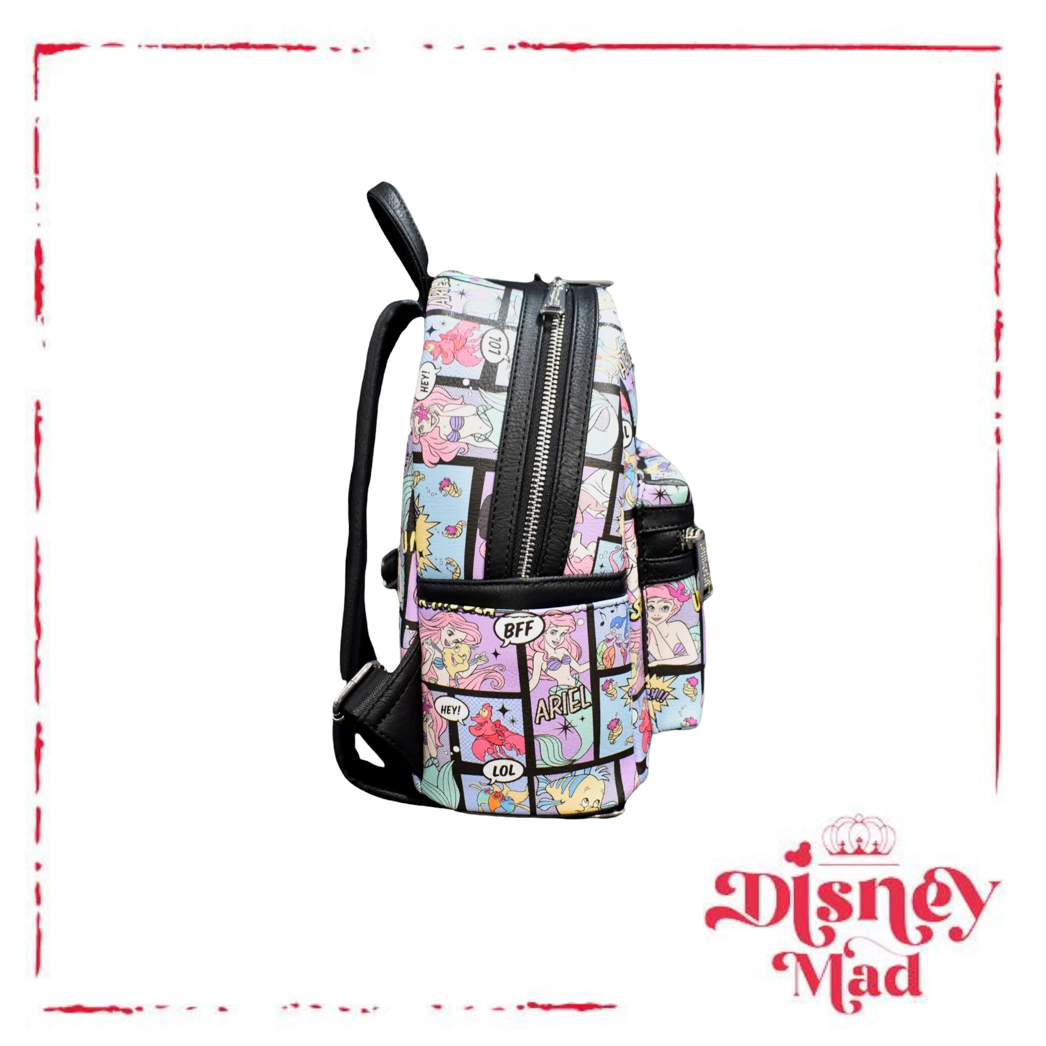 Disney Loungefly The Little Mermaid Comic AOP Mini Backpack - Grotto Treasures Exclusive - Image 4