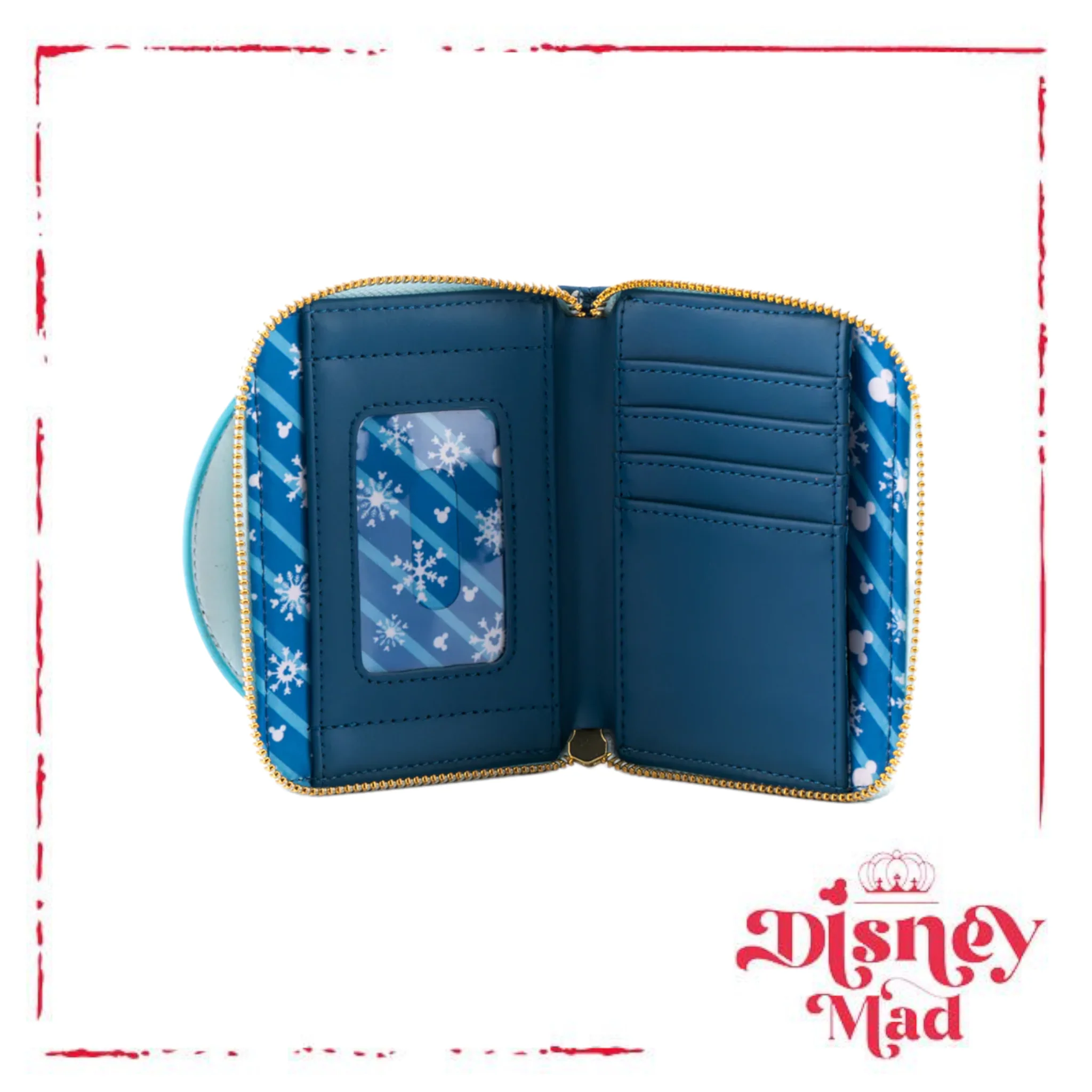 Disney Loungefly Snowman Mickey And Minnie Snow Globe Zip Around Wallet - Image 3