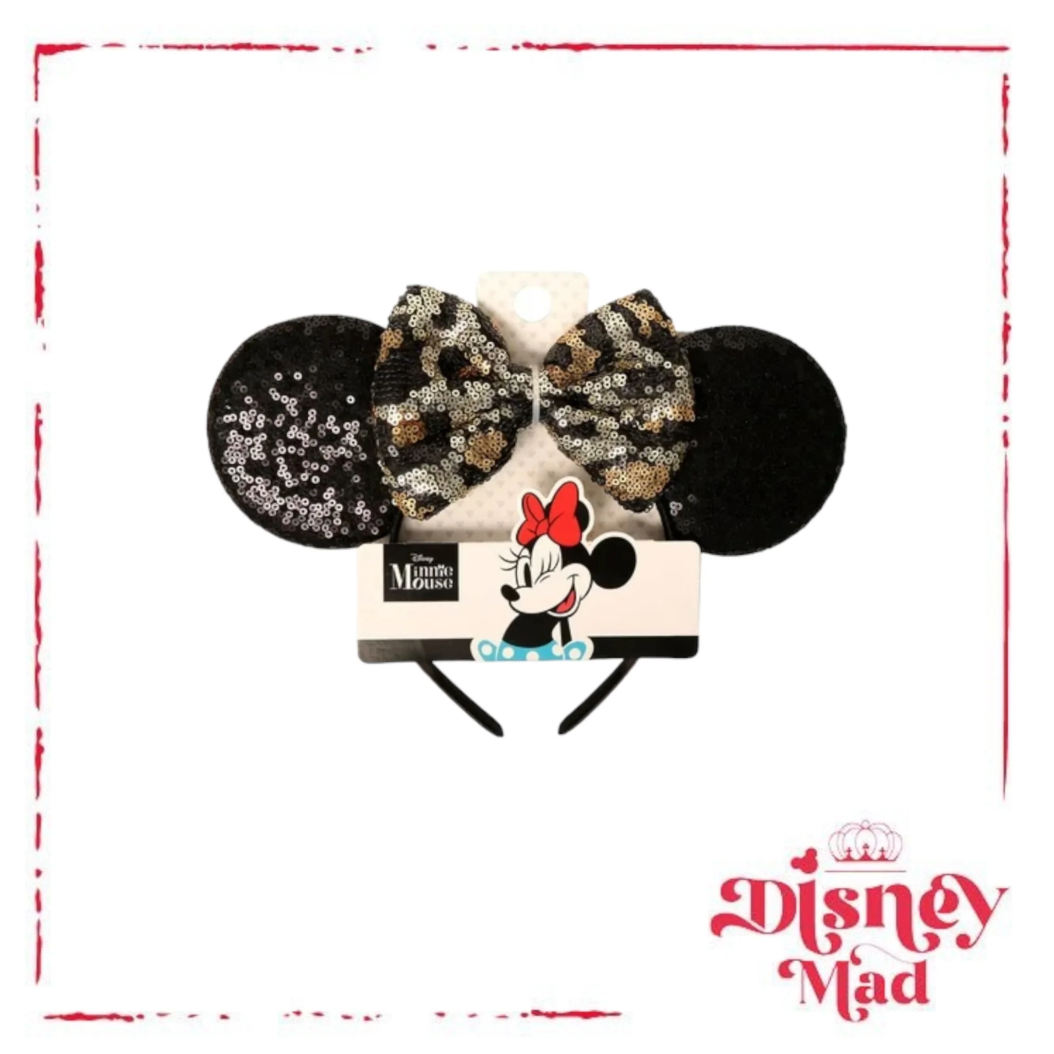 Disney Minnie Mouse Fashion Cheetah Sequin Bow Headband - Image 3