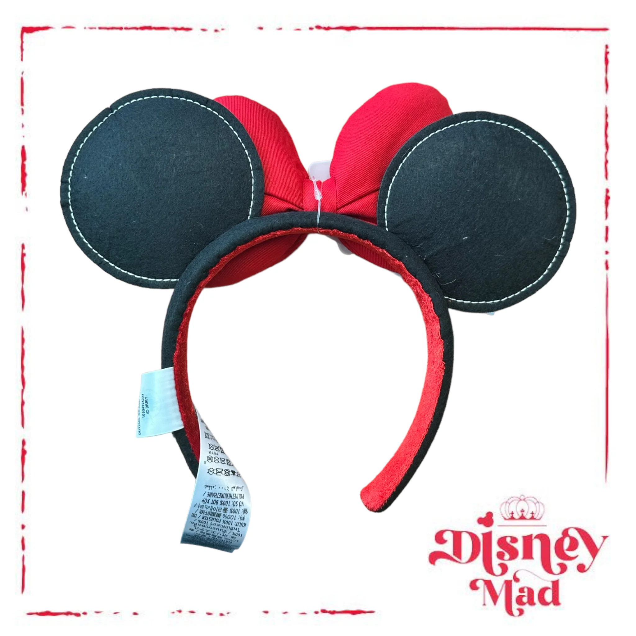 Disney Parks 2022 Homespun Button Mickey Minnie Mouse Ears Headband - Image 2