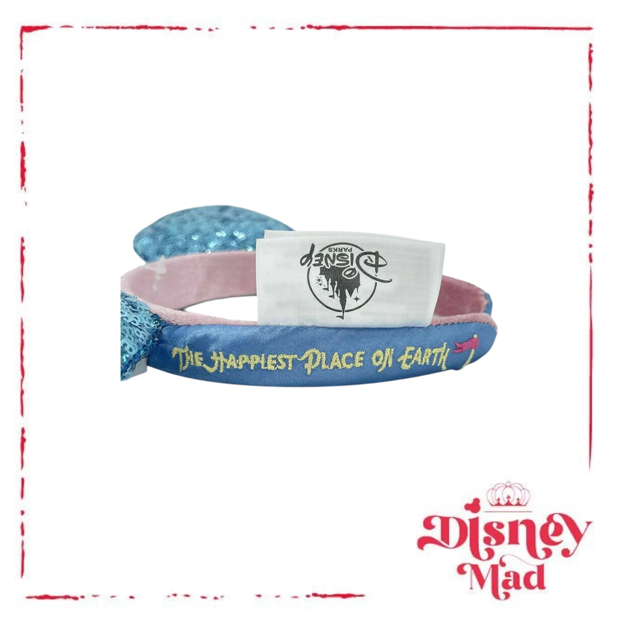 Disney Parks Disneyland Marquee Sign Minnie Mouse Sequin Ears Headband - Image 4