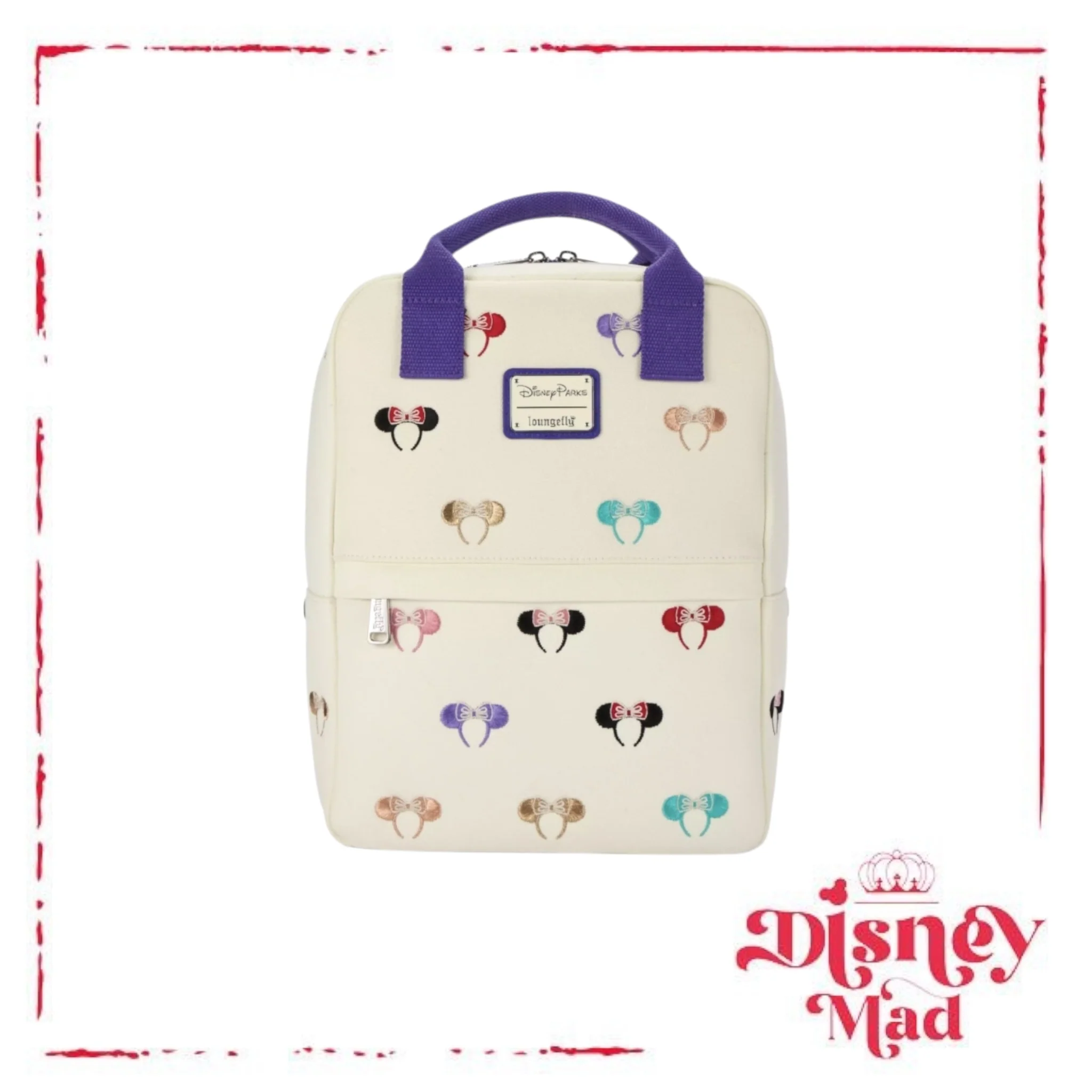 Disney Parks canvas Loungefly Mickey Mouse Ears Headband Mini Backpack