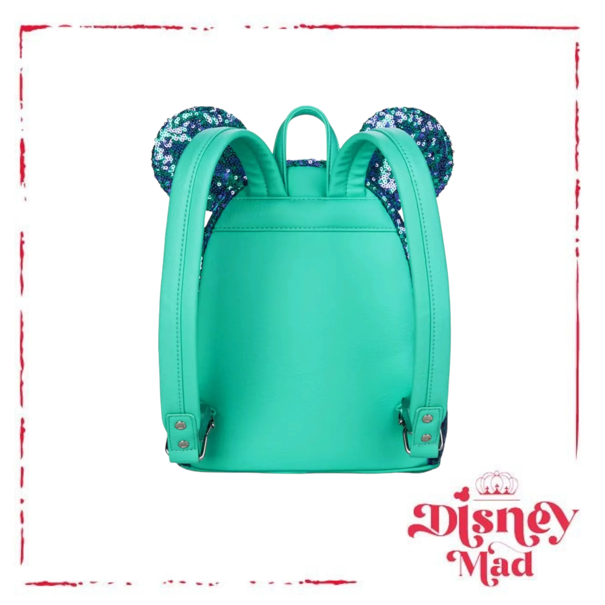 Disney Parks Loungefly: Minnie Mouse Sequin Loungefly Mini Backpack – Blue and Purple - Image 2