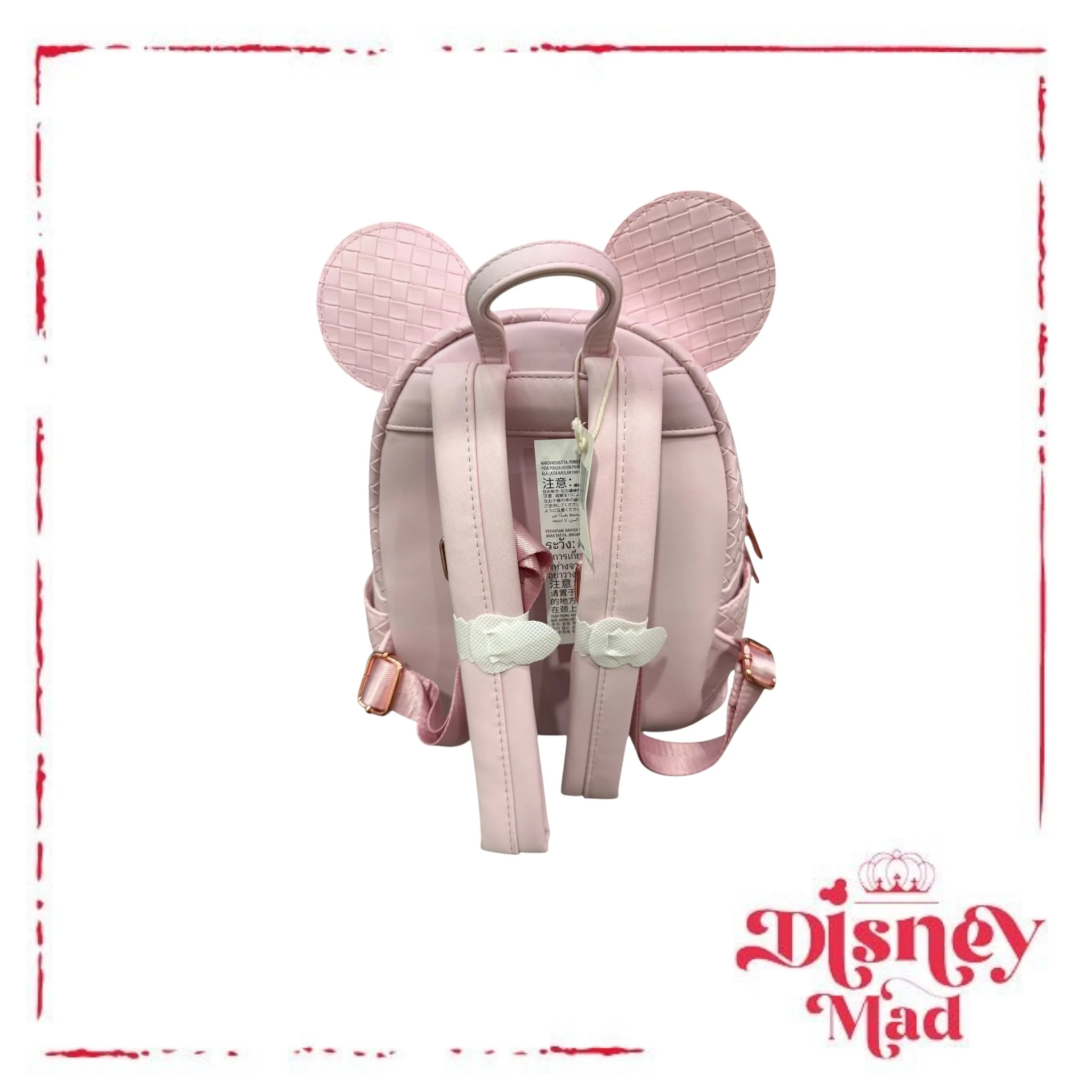Disney Parks Mickey Pink Woven Loungefly Backpack - Image 2