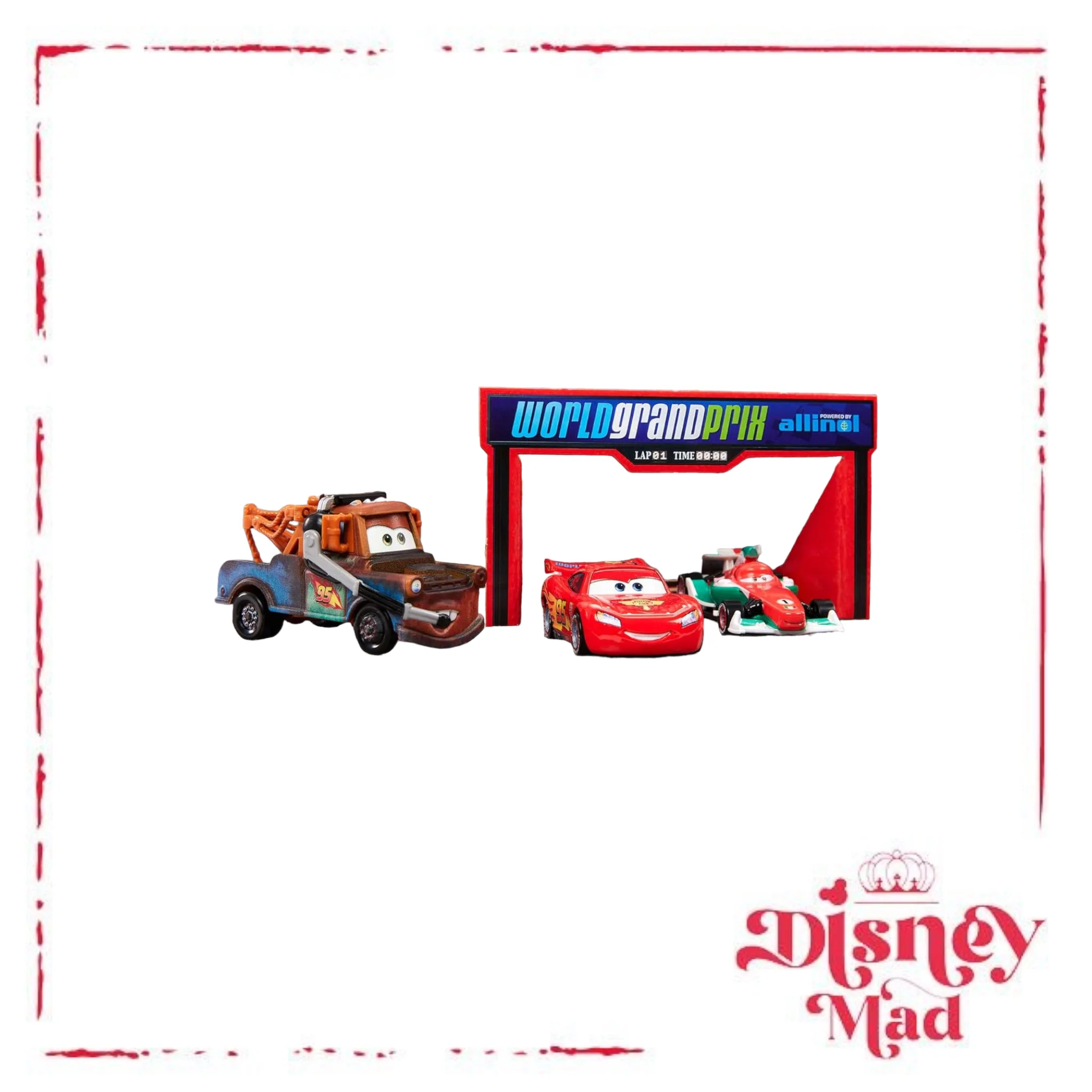 Disney Pixar Cars 2 Vehicle 5-Pack Collection, Set of 5 Collectible Character Cars & Tool Cart Inspired by the World Grand Prix from the Movie Cars 2 - Image 2