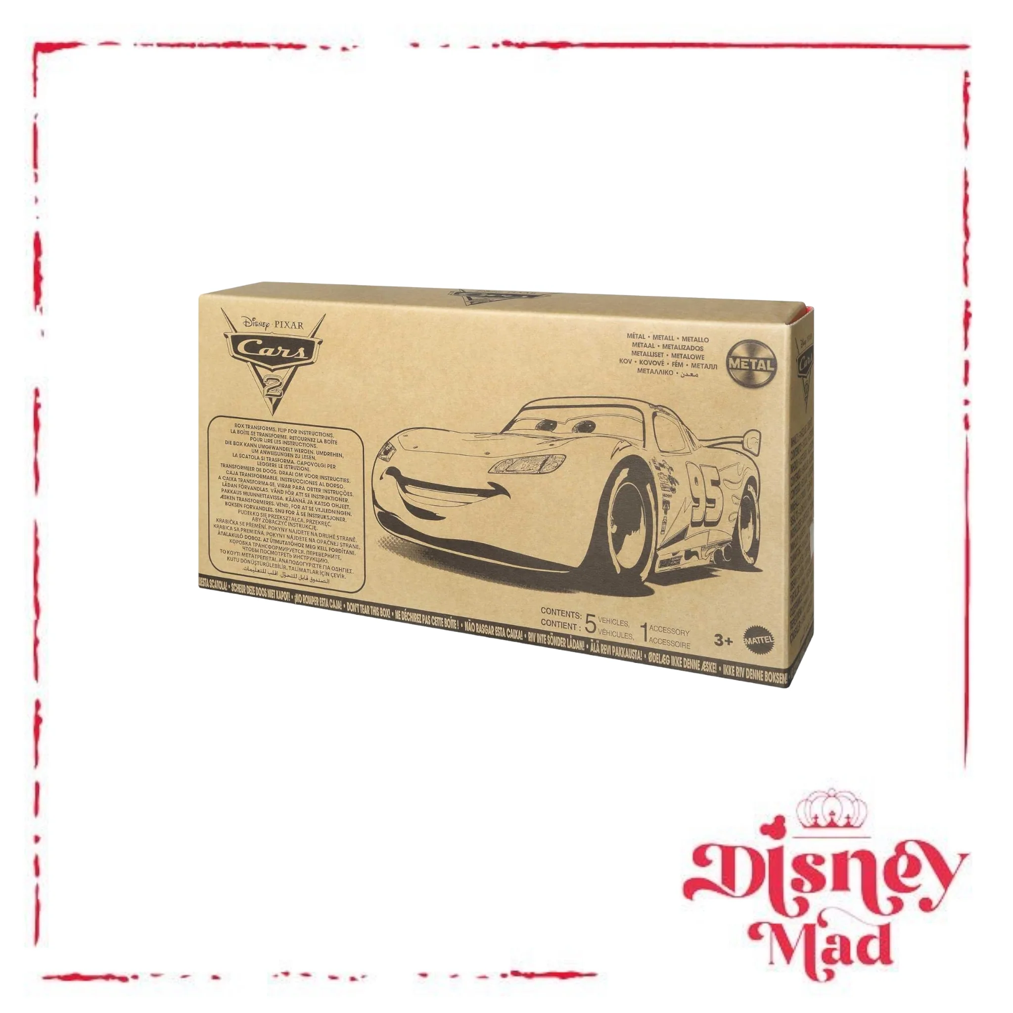 Disney Pixar Cars 2 Vehicle 5-Pack Collection, Set of 5 Collectible Character Cars & Tool Cart Inspired by the World Grand Prix from the Movie Cars 2 - Image 4