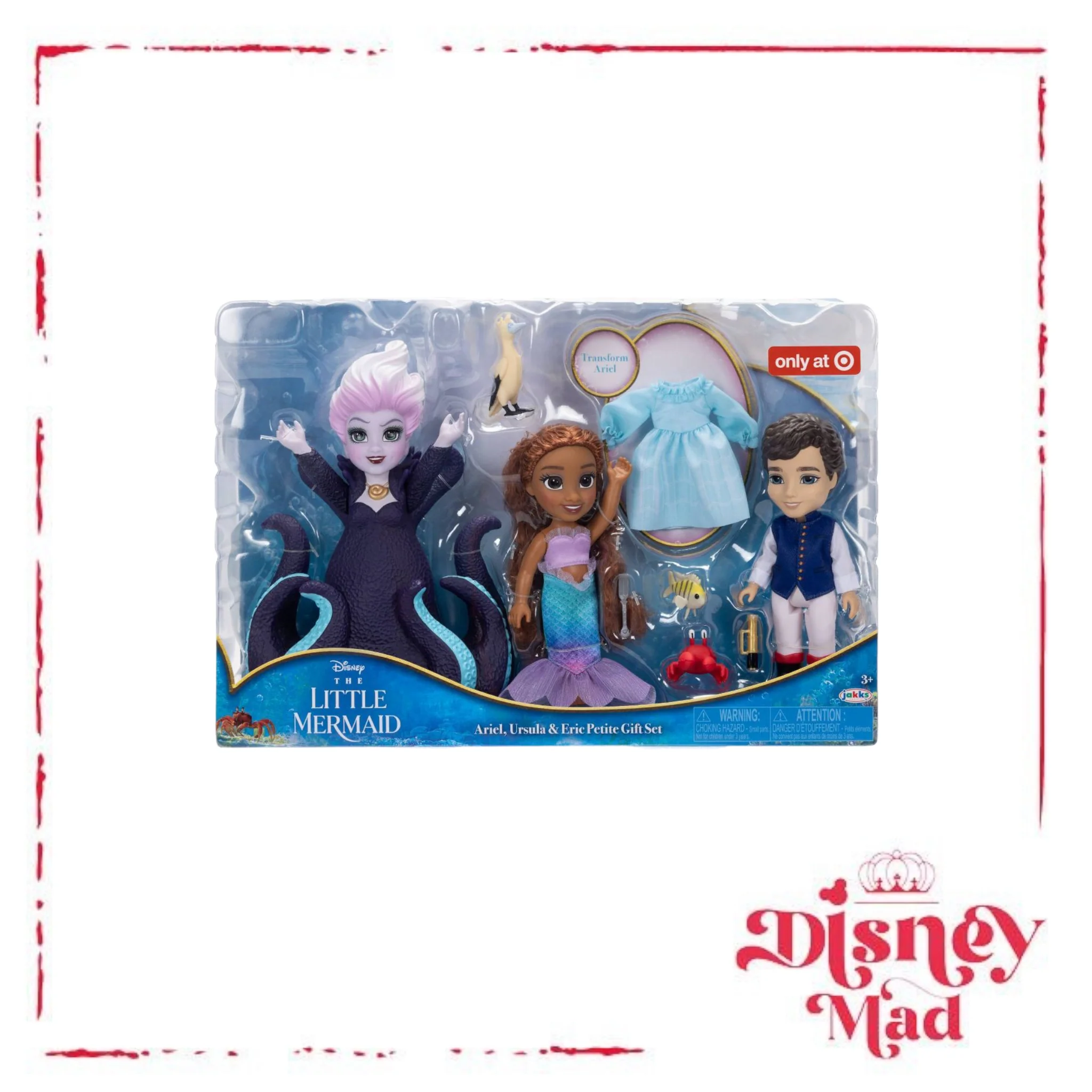 Disney’s The Little Mermaid Ariel, Ursula & Eric 6" Petite Doll Gift Set - Image 2