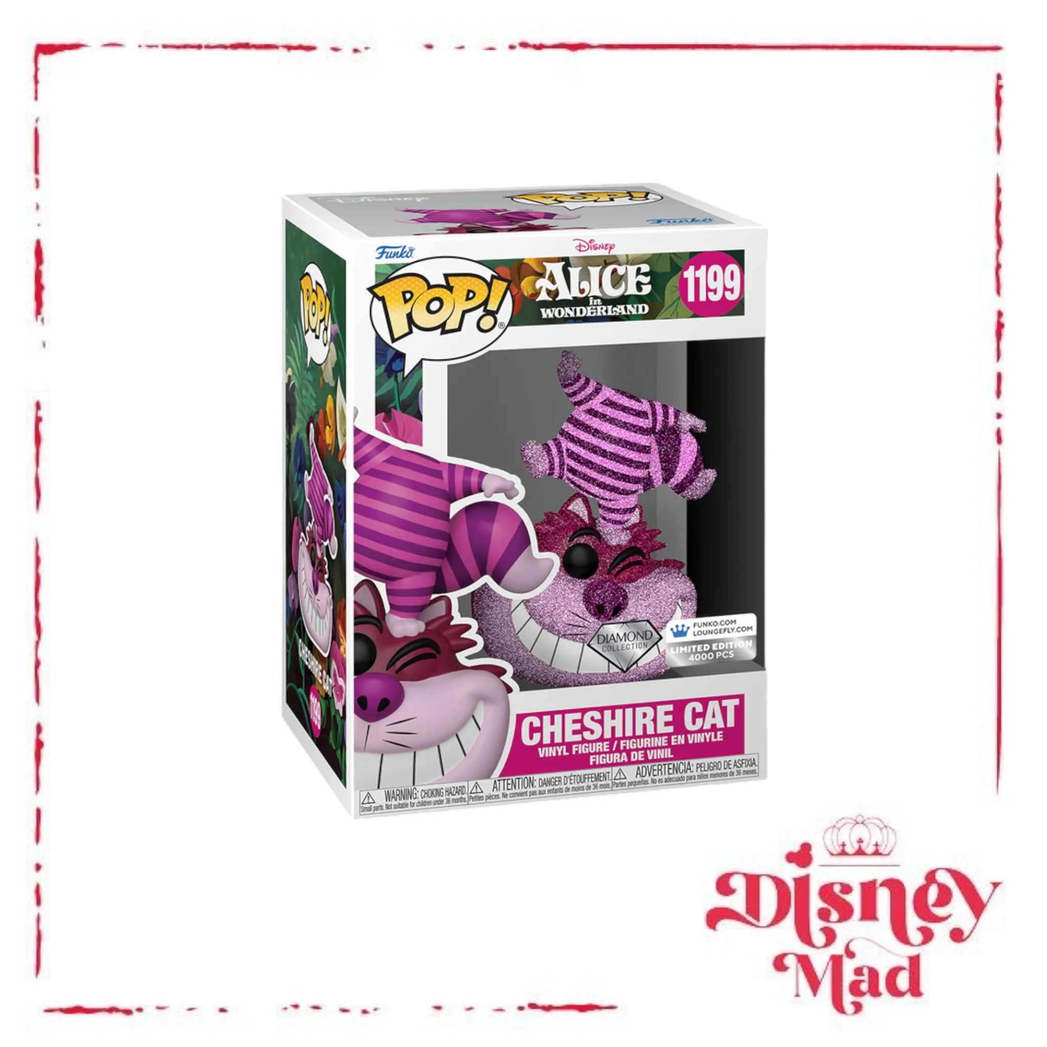 Disney100 Limited Edition Platinum Alice in Wonderland Cheshire Cat Cosplay Pop! & Bag Bundle - Image 10