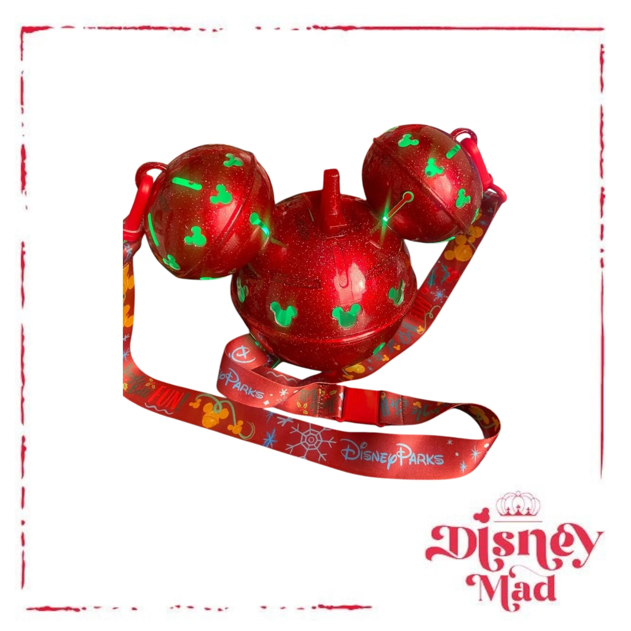 Disneyland 2024 Mickey Icon Red Glitter Jingle Bell Light Up Sipper - Image 2