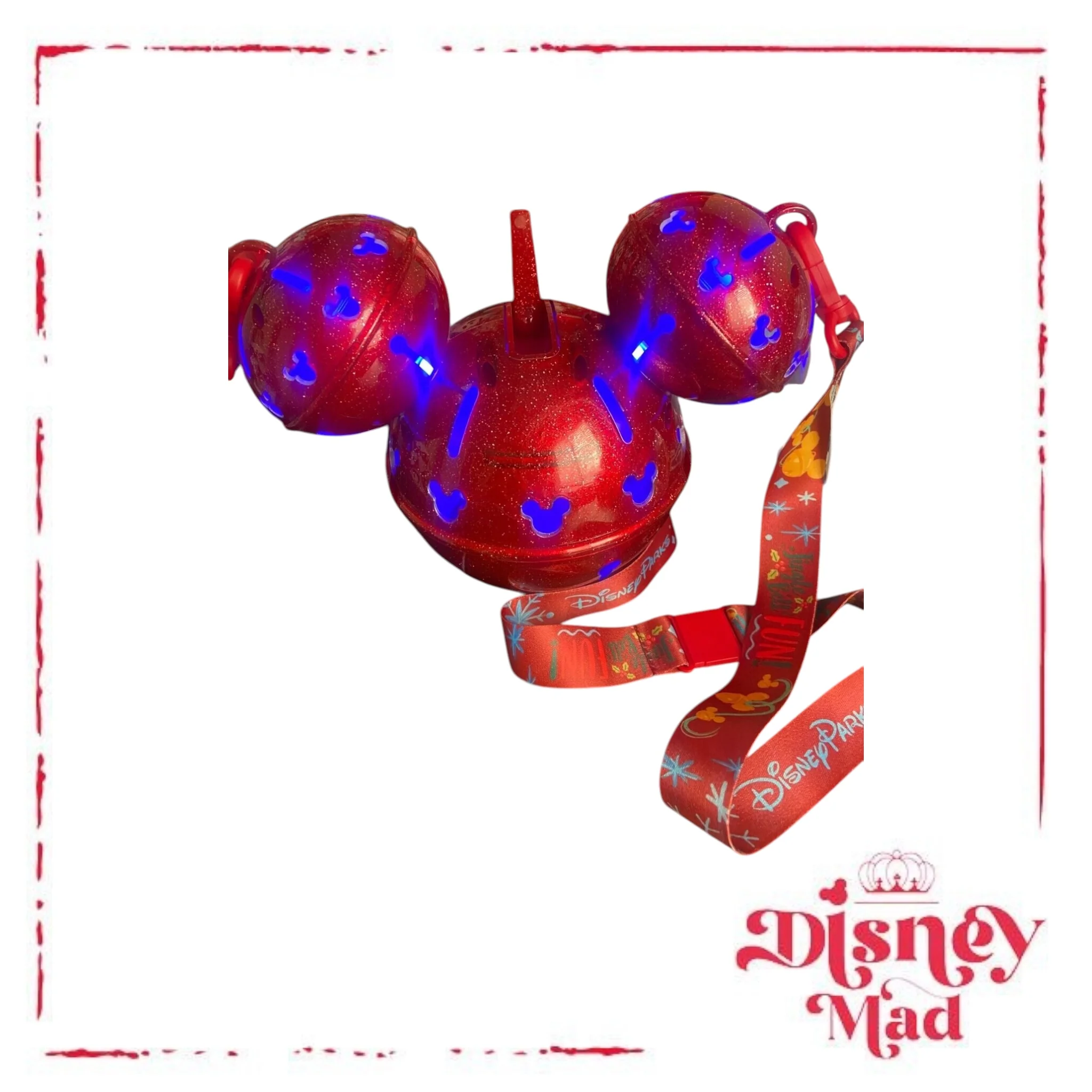 Disneyland 2024 Mickey Icon Red Glitter Jingle Bell Light Up Sipper - Image 3