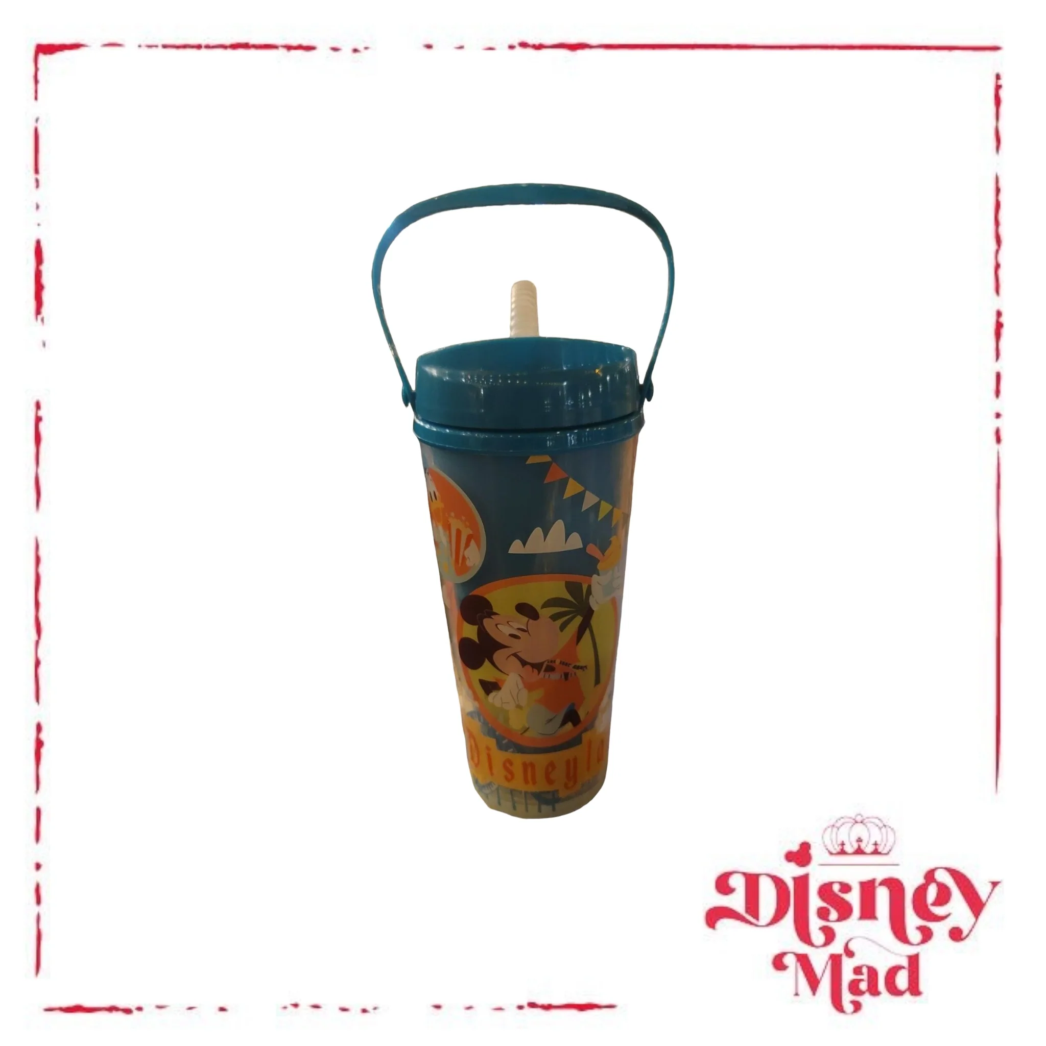 Disneyland Play In The Park Thermo Plastic Tumbler Mickey Artwork W/ Straw - Image 2
