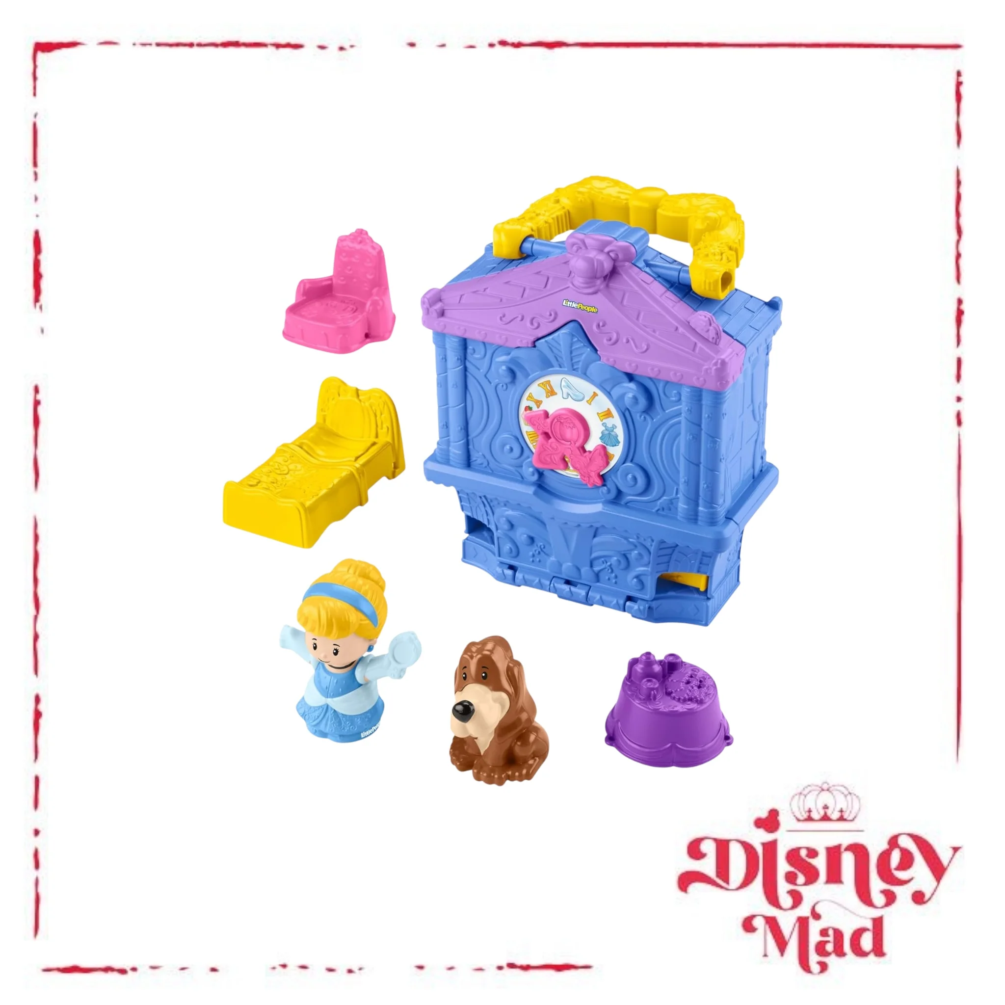 Fisher-Price Disney Princess Cinderella On-the-Go Toddler Playset Carry-Along Case with 2 Little People Figures - Image 2