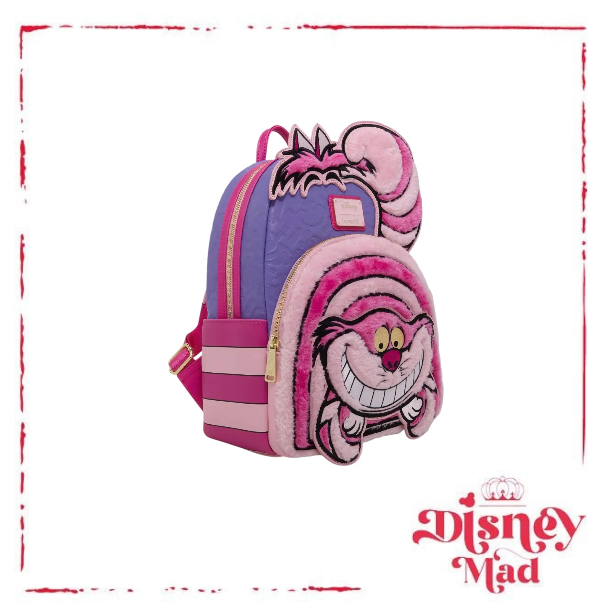 Loungefly Disney Alice in Wonderland Fuzzy Cheshire Cat Mini Backpack - Image 2