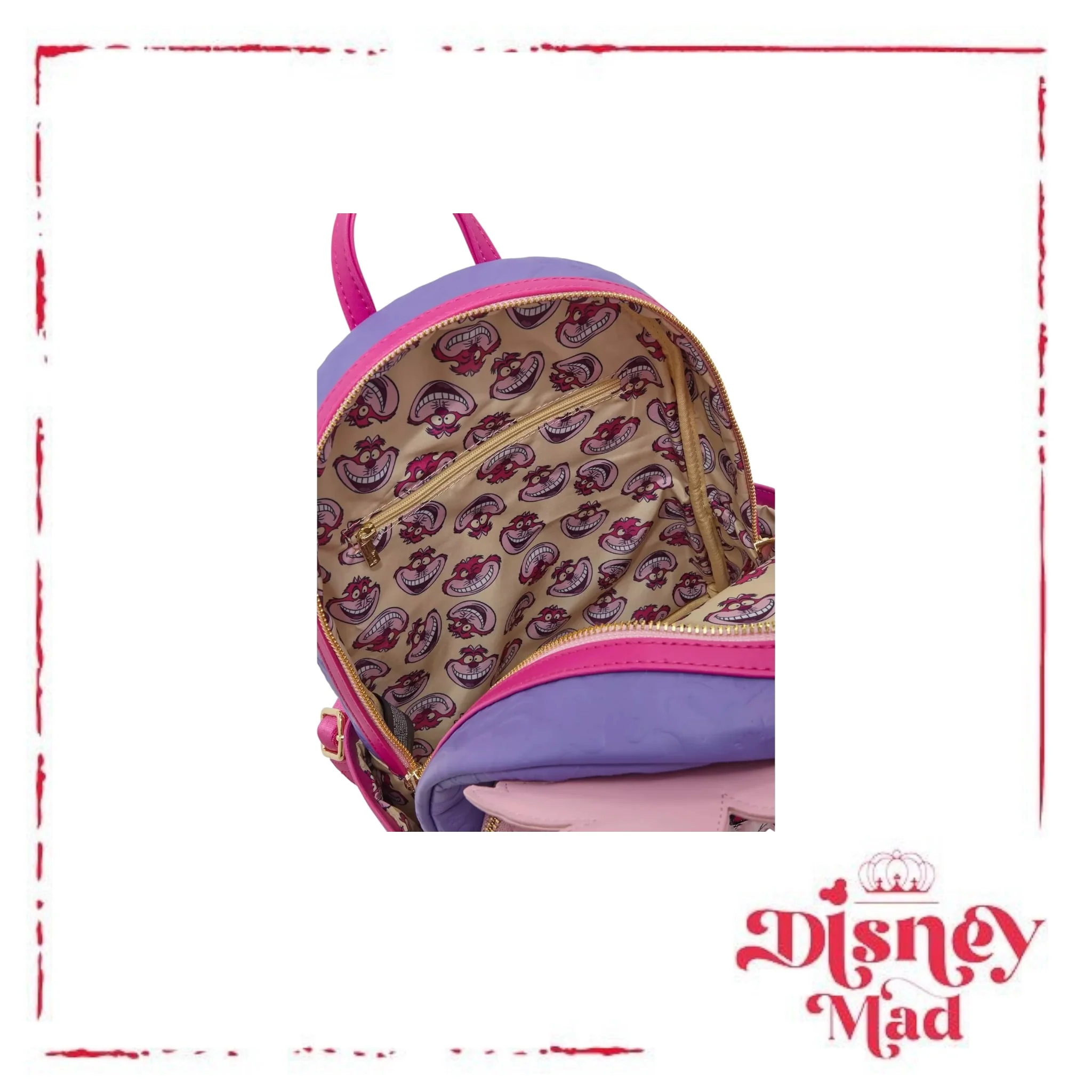 Loungefly Disney Alice in Wonderland Fuzzy Cheshire Cat Mini Backpack - Image 4