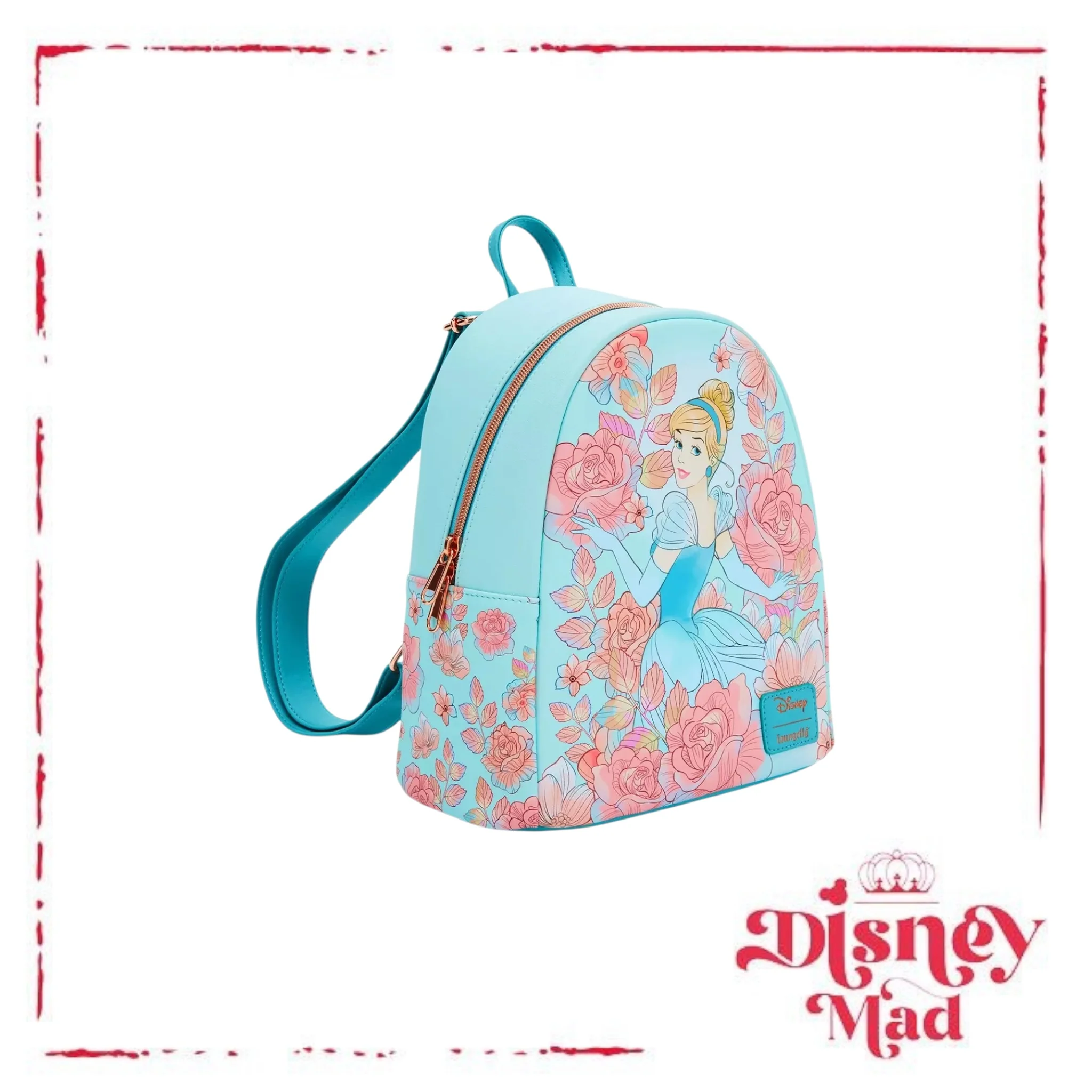 Loungefly Disney Cinderella Pink Flowers Mini Backpack - Image 2