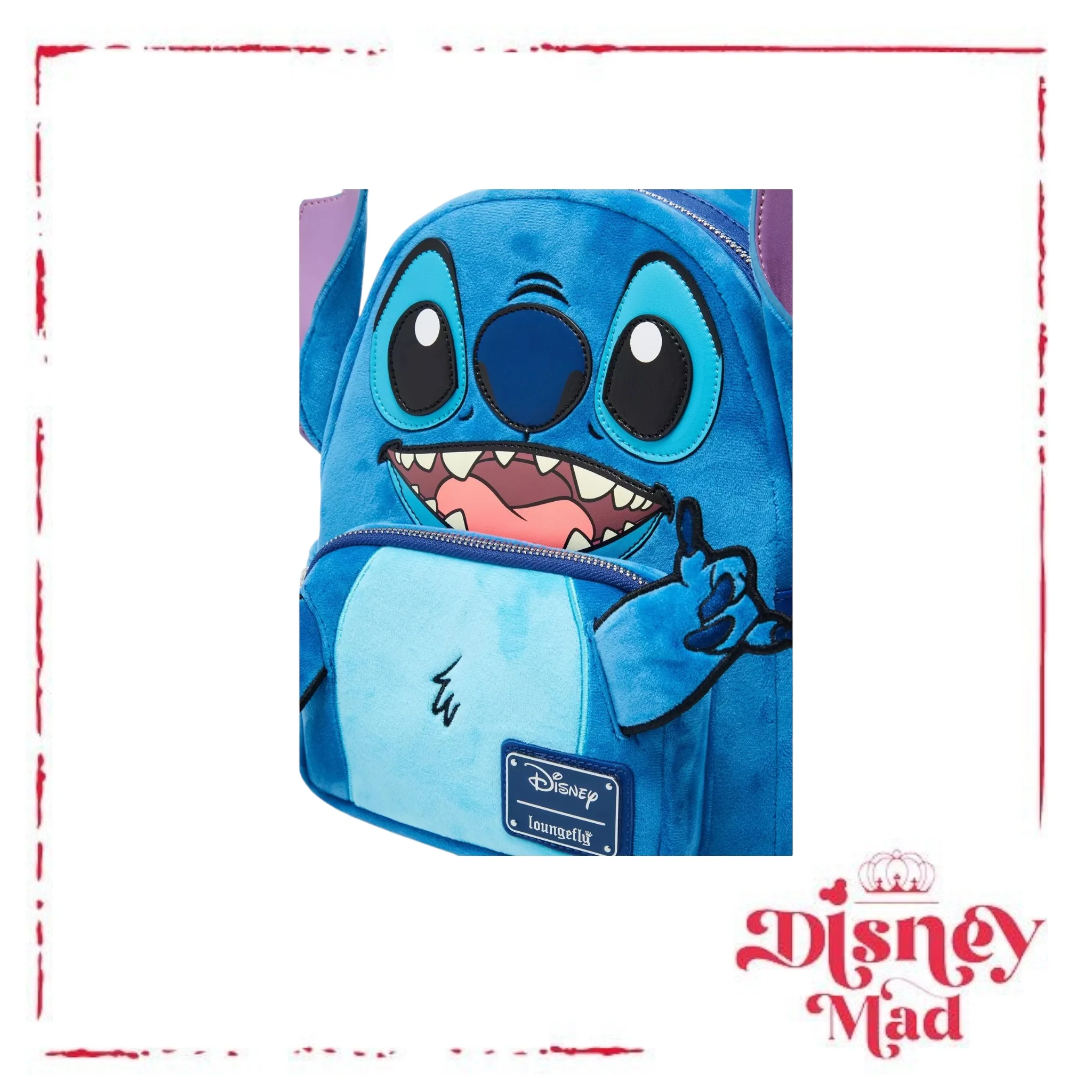 Loungefly Disney Lilo & Stitch Figural Fuzzy Stitch Mini Backpack - Image 5
