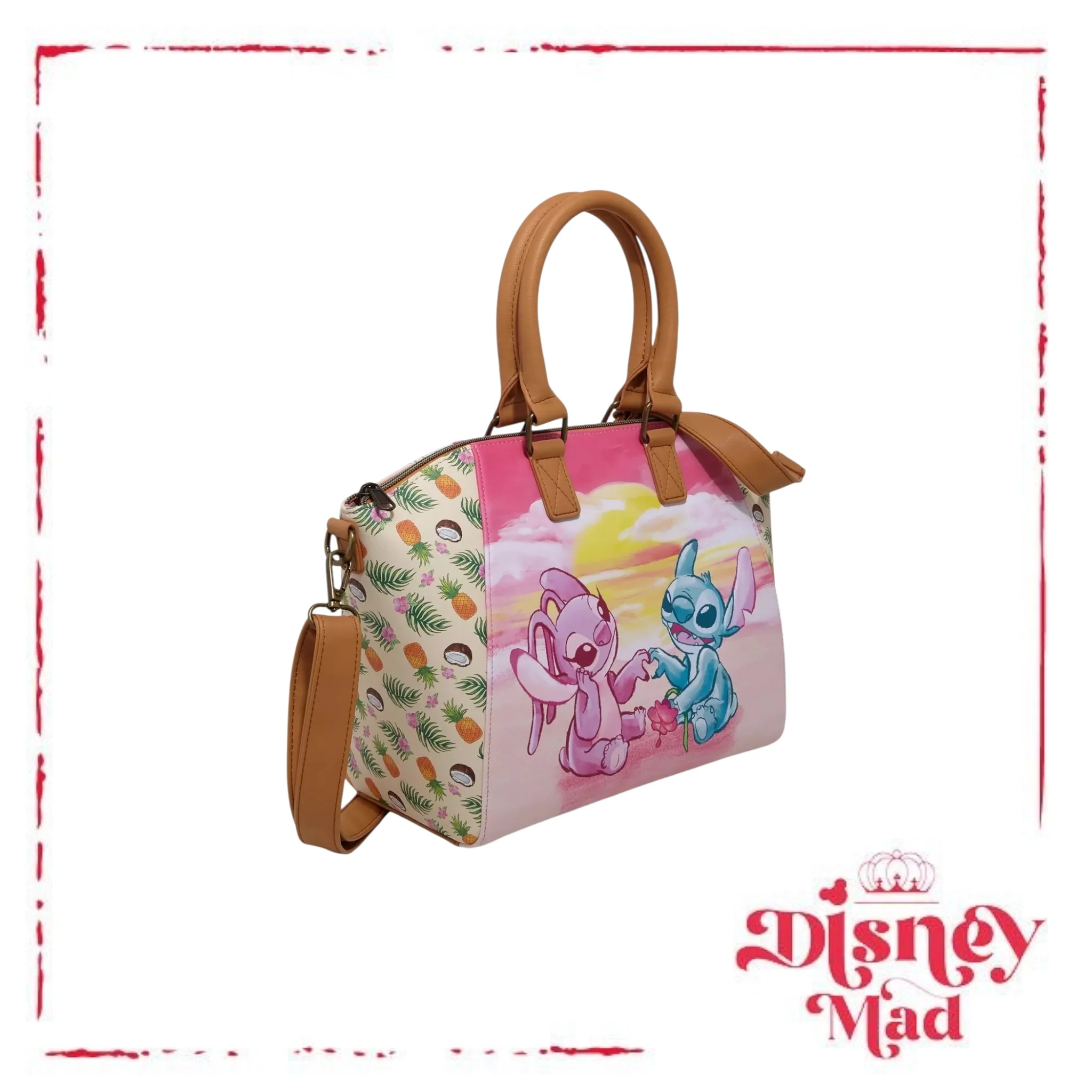 Loungefly Disney Stitch & Angel Sunset Satchel Bag - Image 2