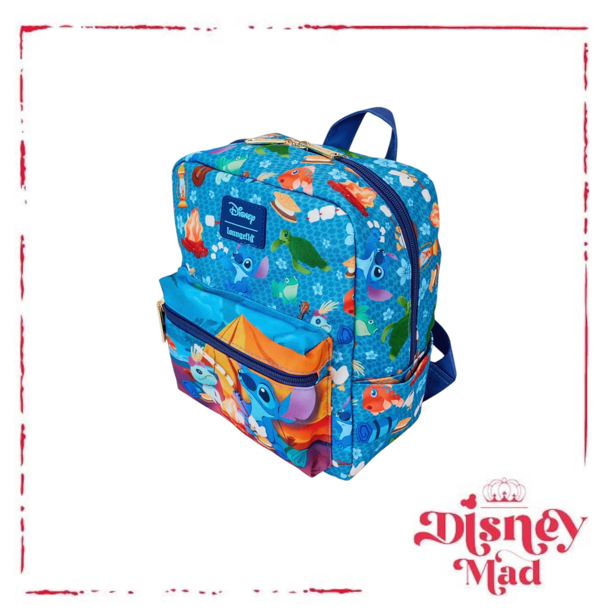 Loungefly Disney Stitch Camping Cuties AOP Nylon Mini Backpack - Image 4