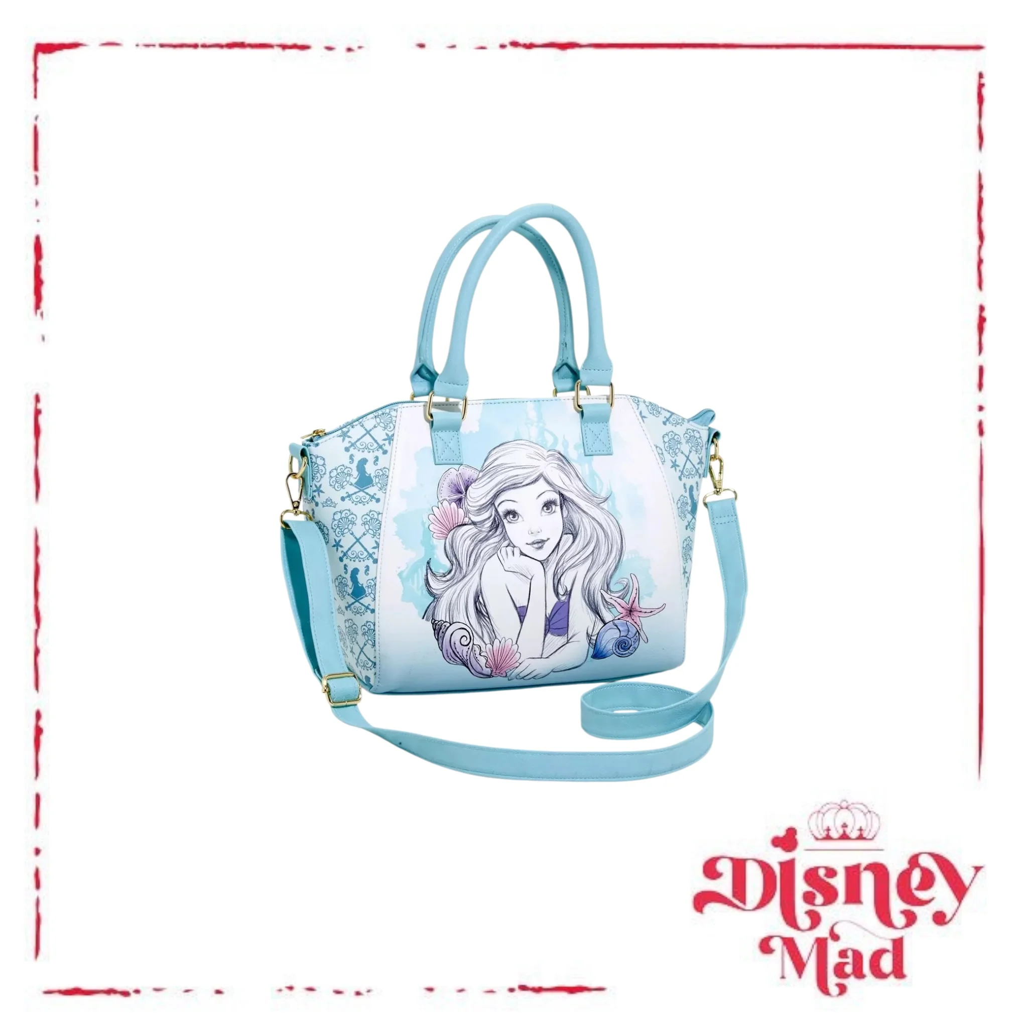 Loungefly Disney The Little Mermaid Blue Watercolor Satchel Bag
