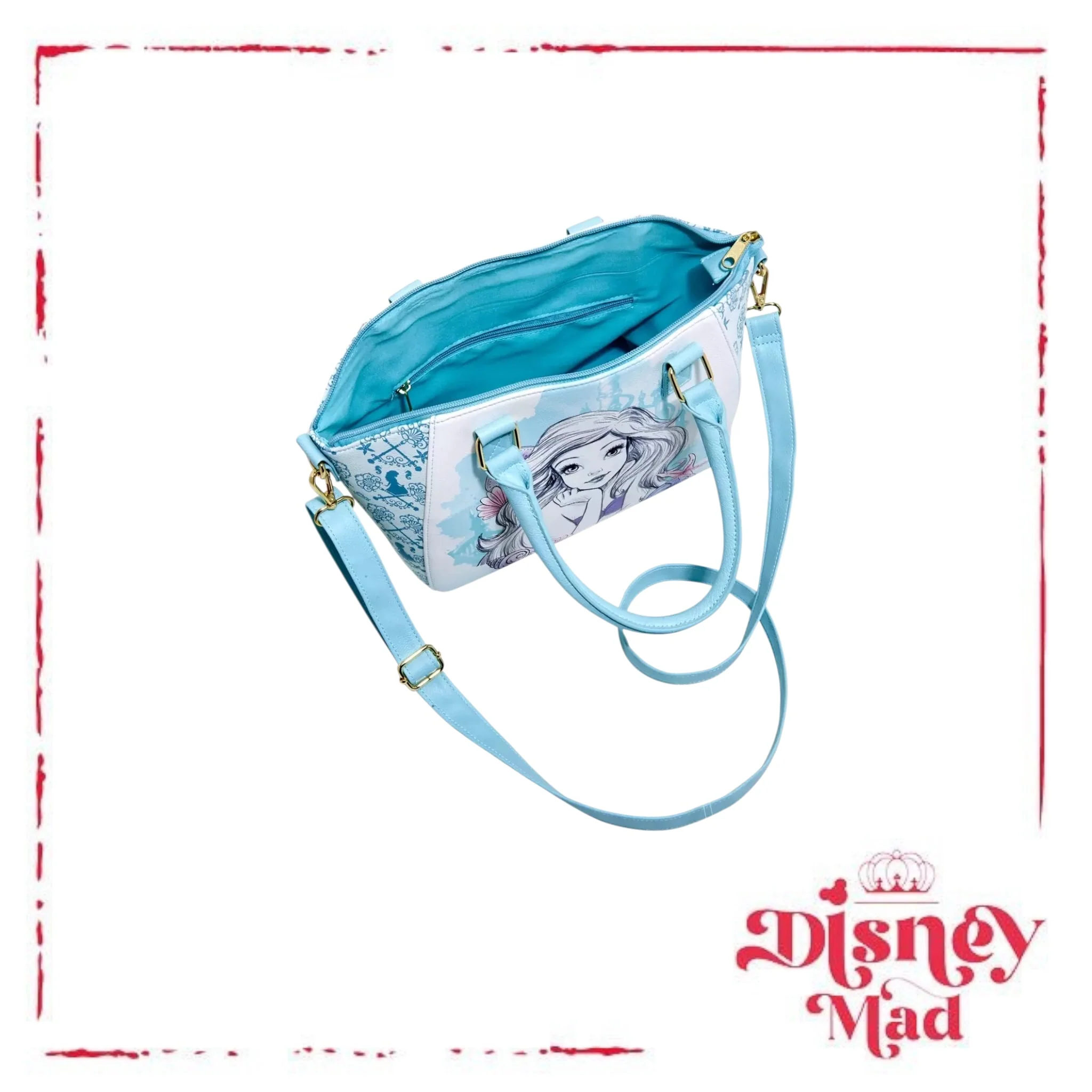 Loungefly Disney The Little Mermaid Blue Watercolor Satchel Bag - Image 3