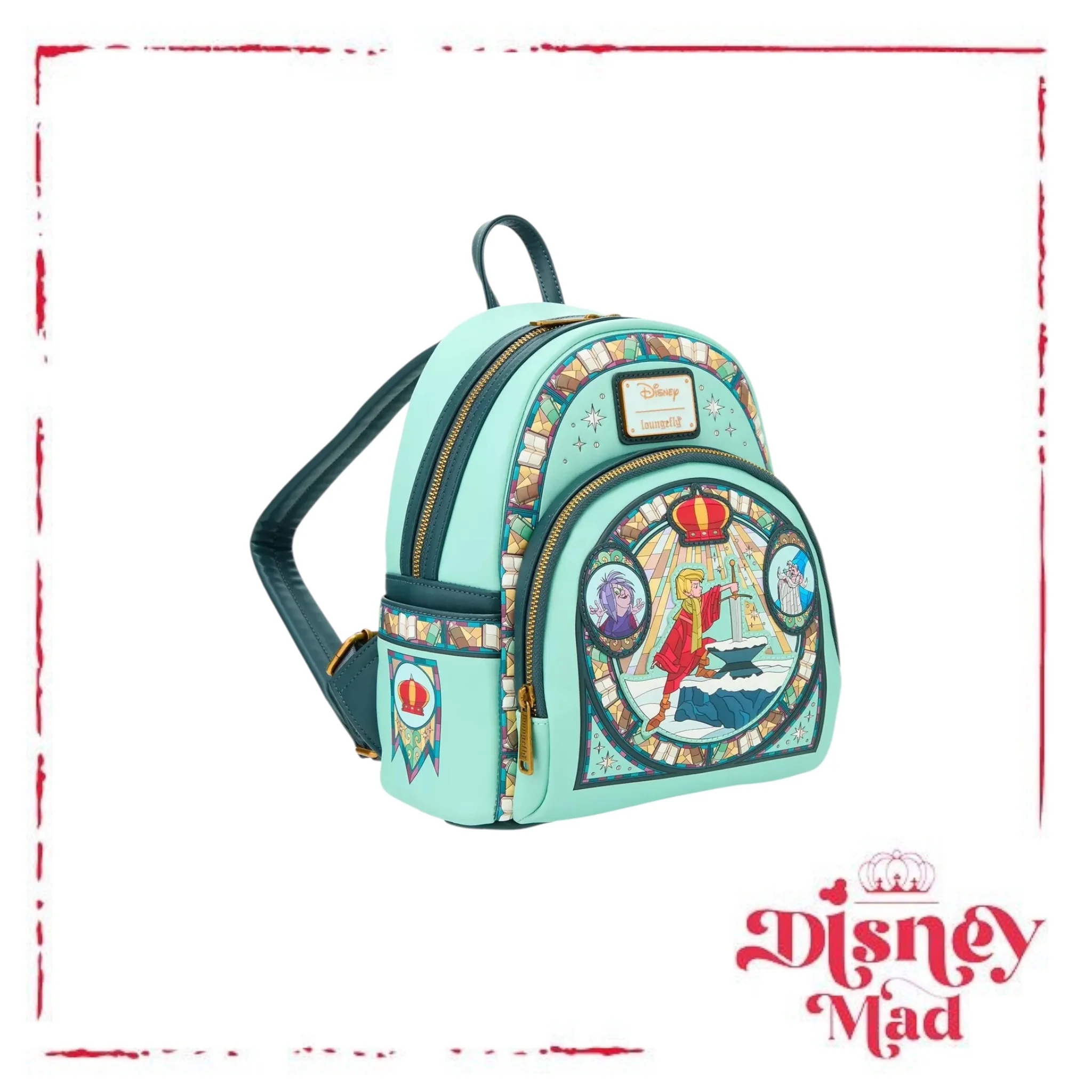 Loungefly Disney The Sword in the Stone Stained Glass Portrait Mini Backpack - Image 2