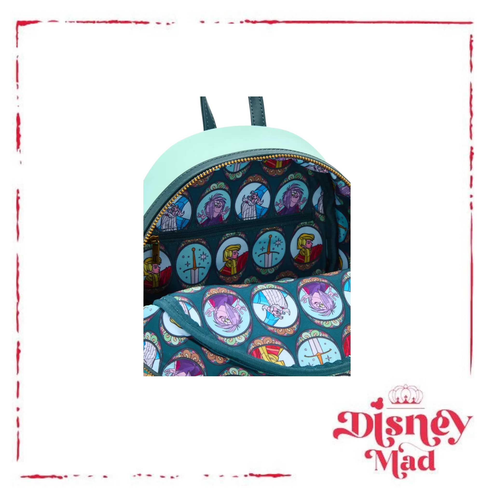 Loungefly Disney The Sword in the Stone Stained Glass Portrait Mini Backpack - Image 4