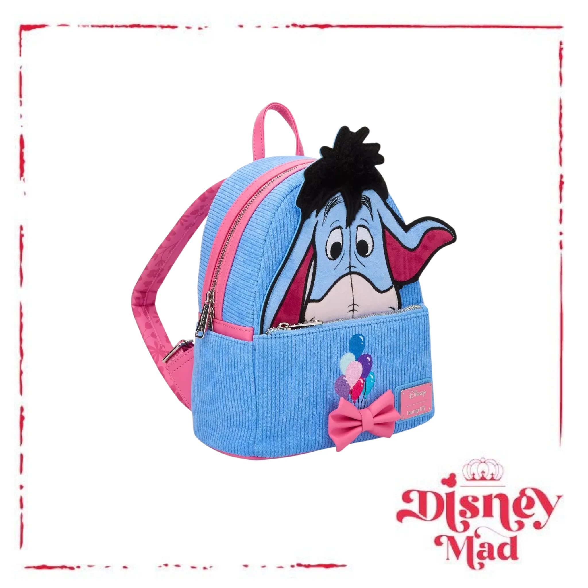 Loungefly Disney Winnie the Pooh Eeyore Peeking Corduroy Mini Backpack - Image 2