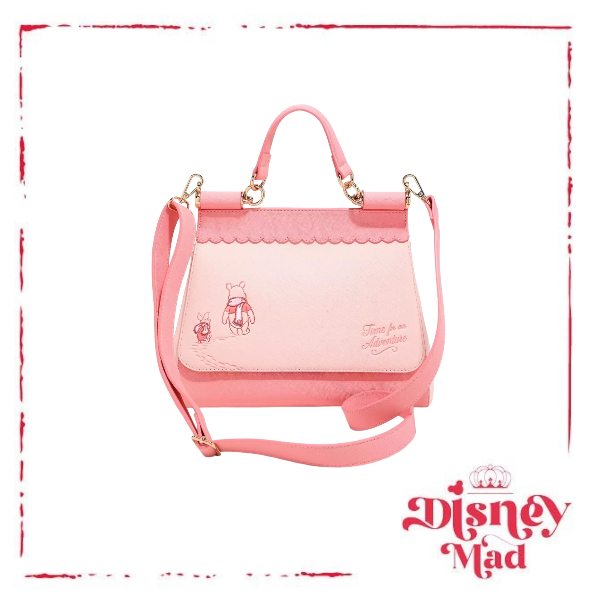 Loungefly Disney Winnie the Pooh Piglet and Pooh Pink Crossbody Bag