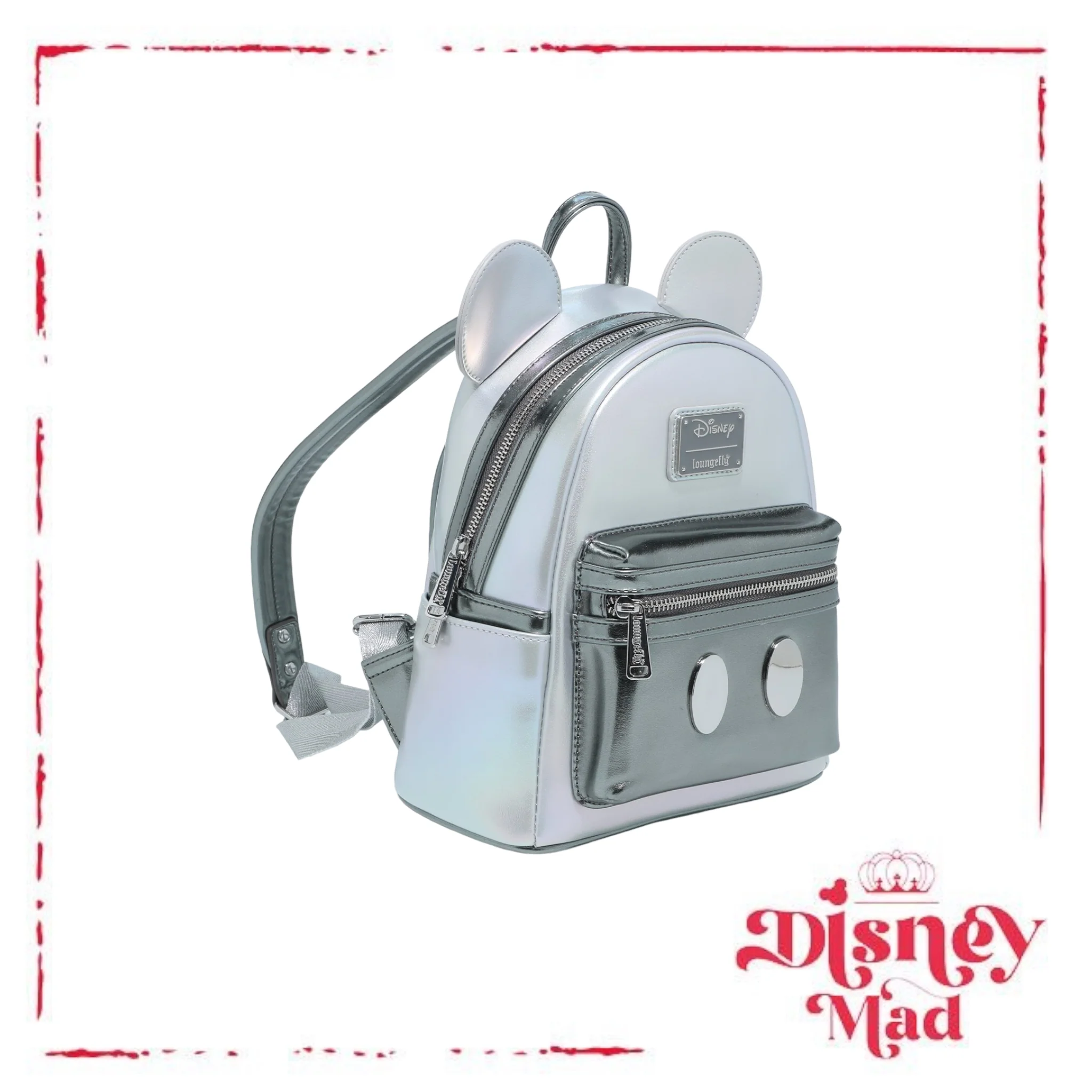 Loungefly Disney100 Mickey Mouse Platinum Mini Backpack - Image 2