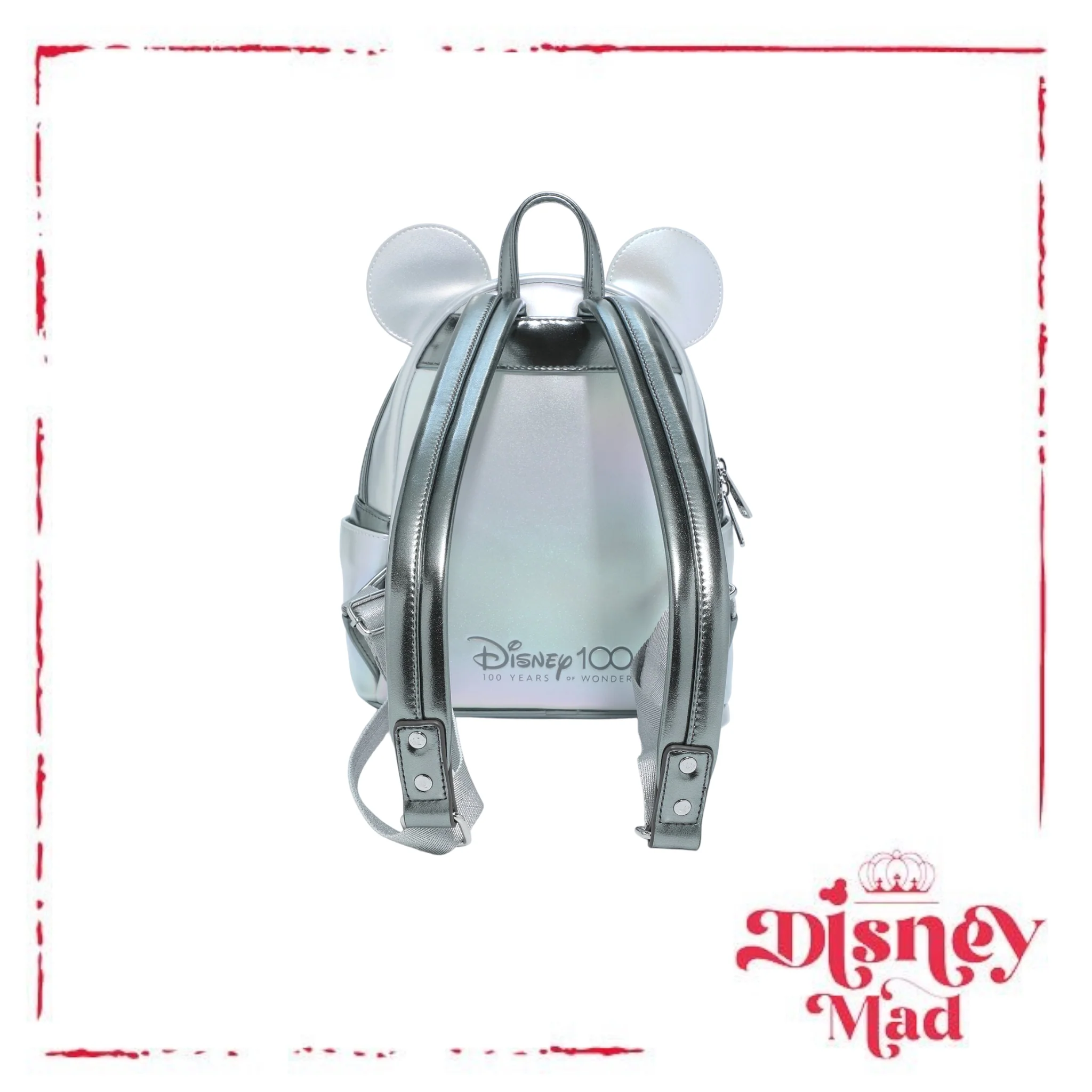 Loungefly Disney100 Mickey Mouse Platinum Mini Backpack - Image 3