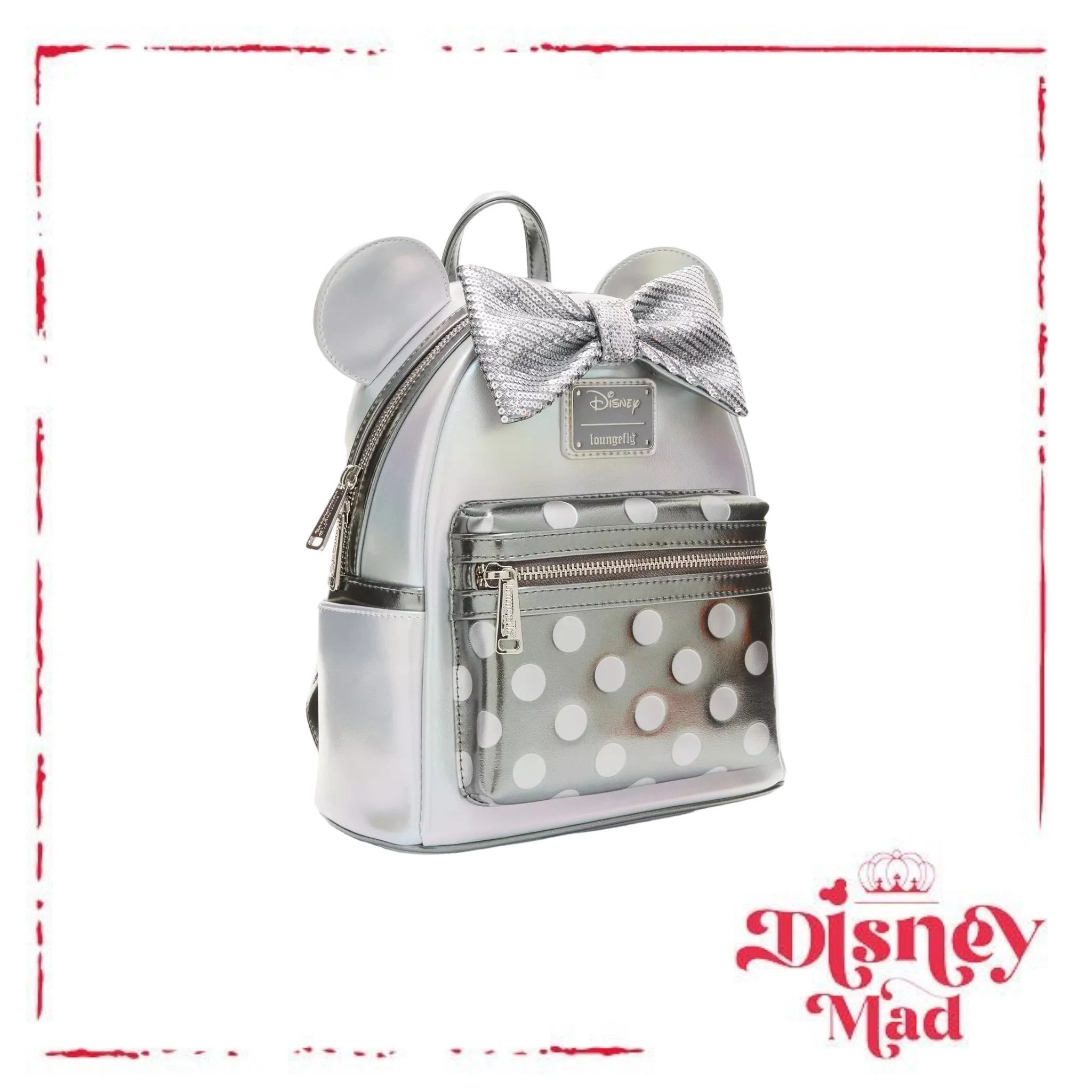 Loungefly Disney100 Minnie Mouse Platinum Mini Backpack - Image 2
