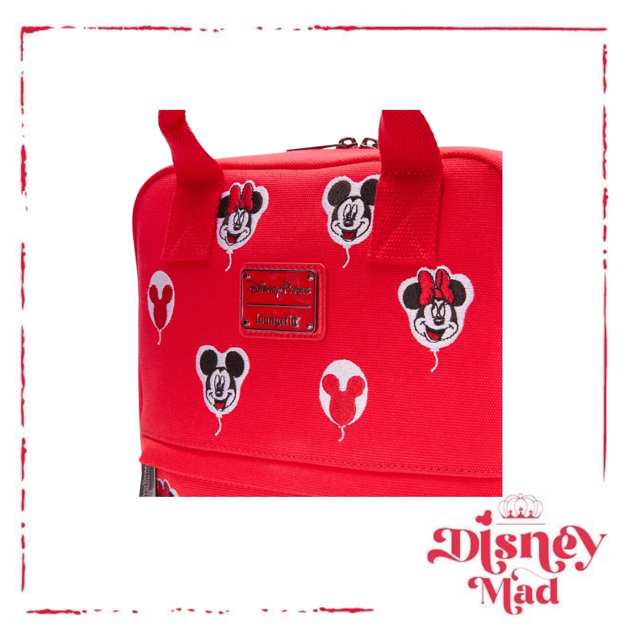Loungefly Mickey and Minnie Mouse Canvas Backpack - Disney Parks - Image 2