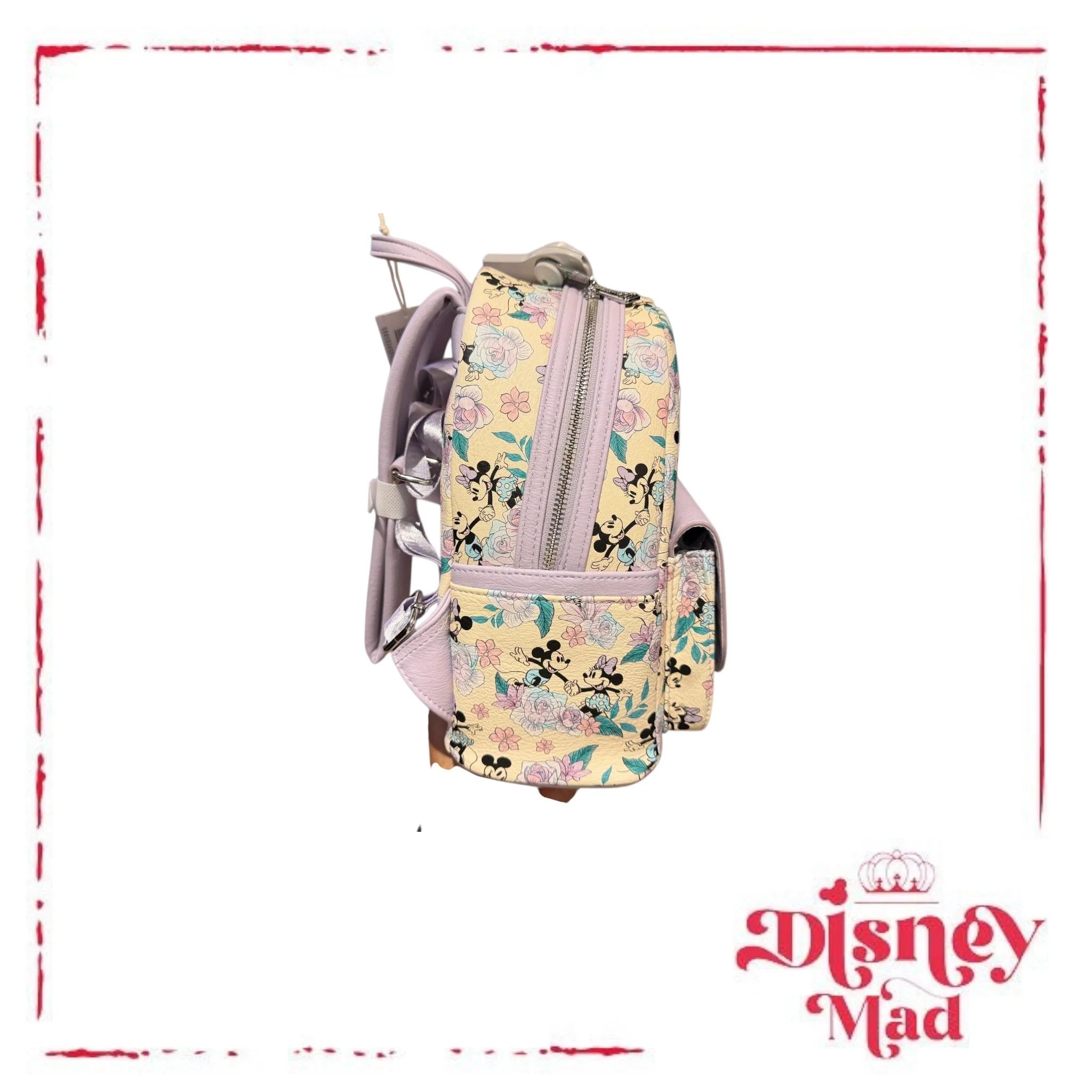 Loungefly Mickey and Minnie Mouse Floral Mini Backpack - Disney Parks - Image 2