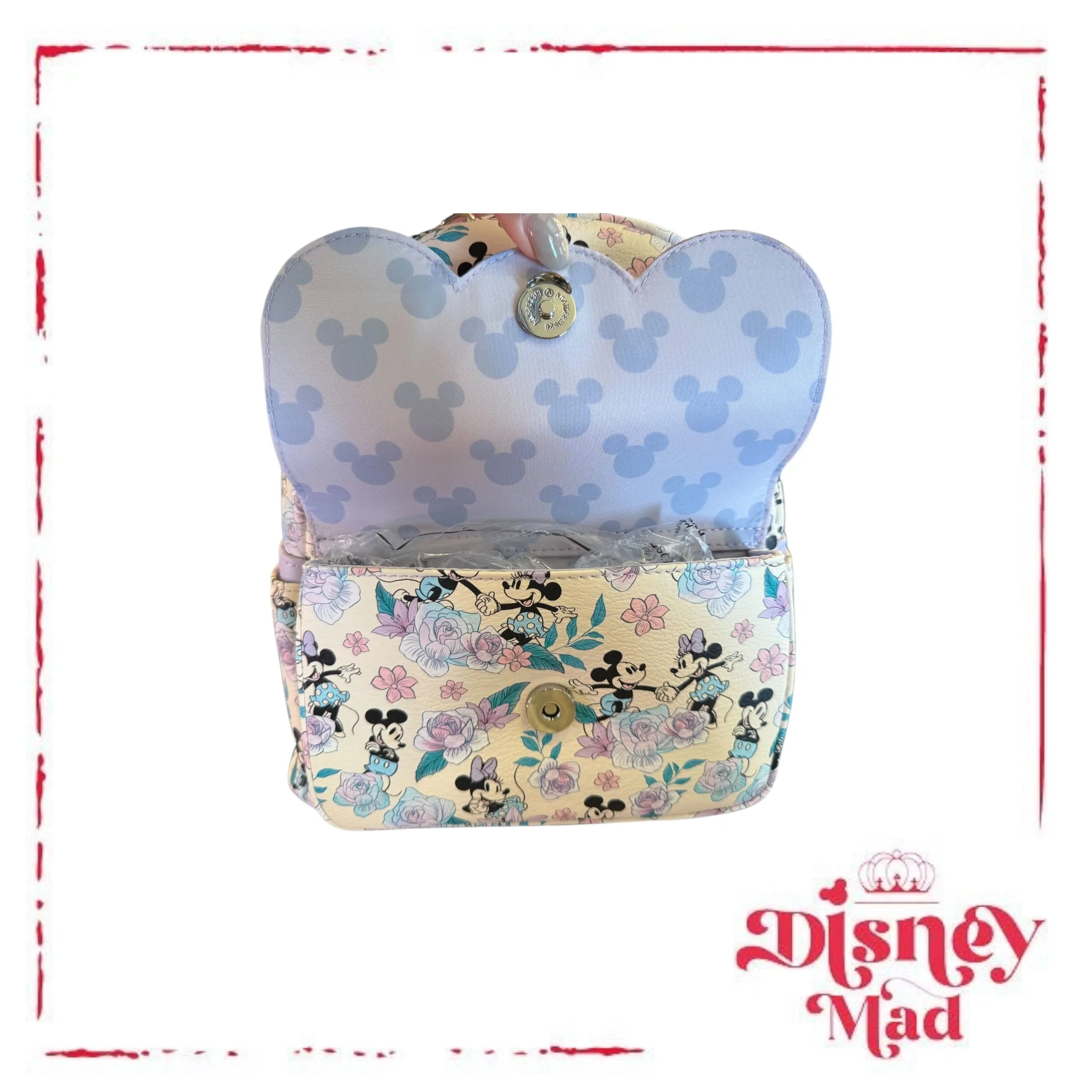 Loungefly Mickey and Minnie Mouse Floral Mini Backpack - Disney Parks - Image 3