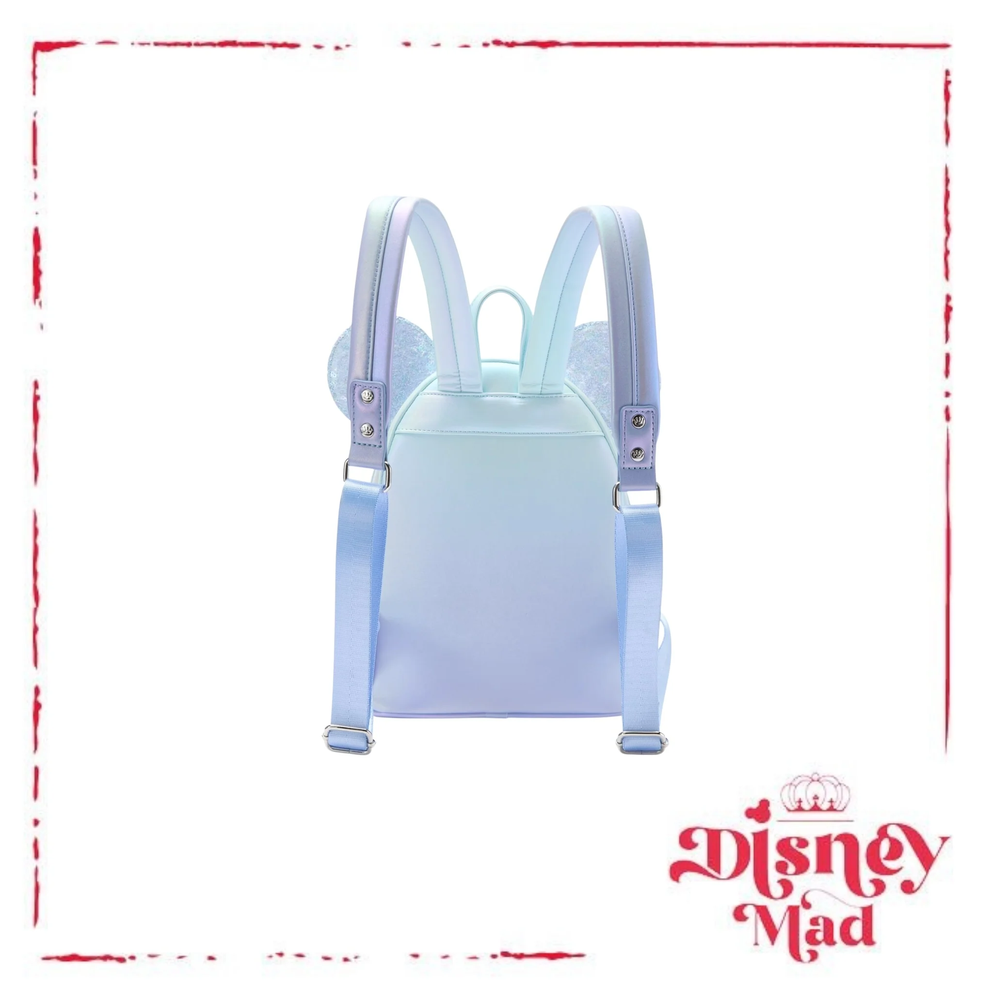 Loungefly Minnie Mouse Sequin Winter Blue Mini Backpack - Disney Parks - Image 4