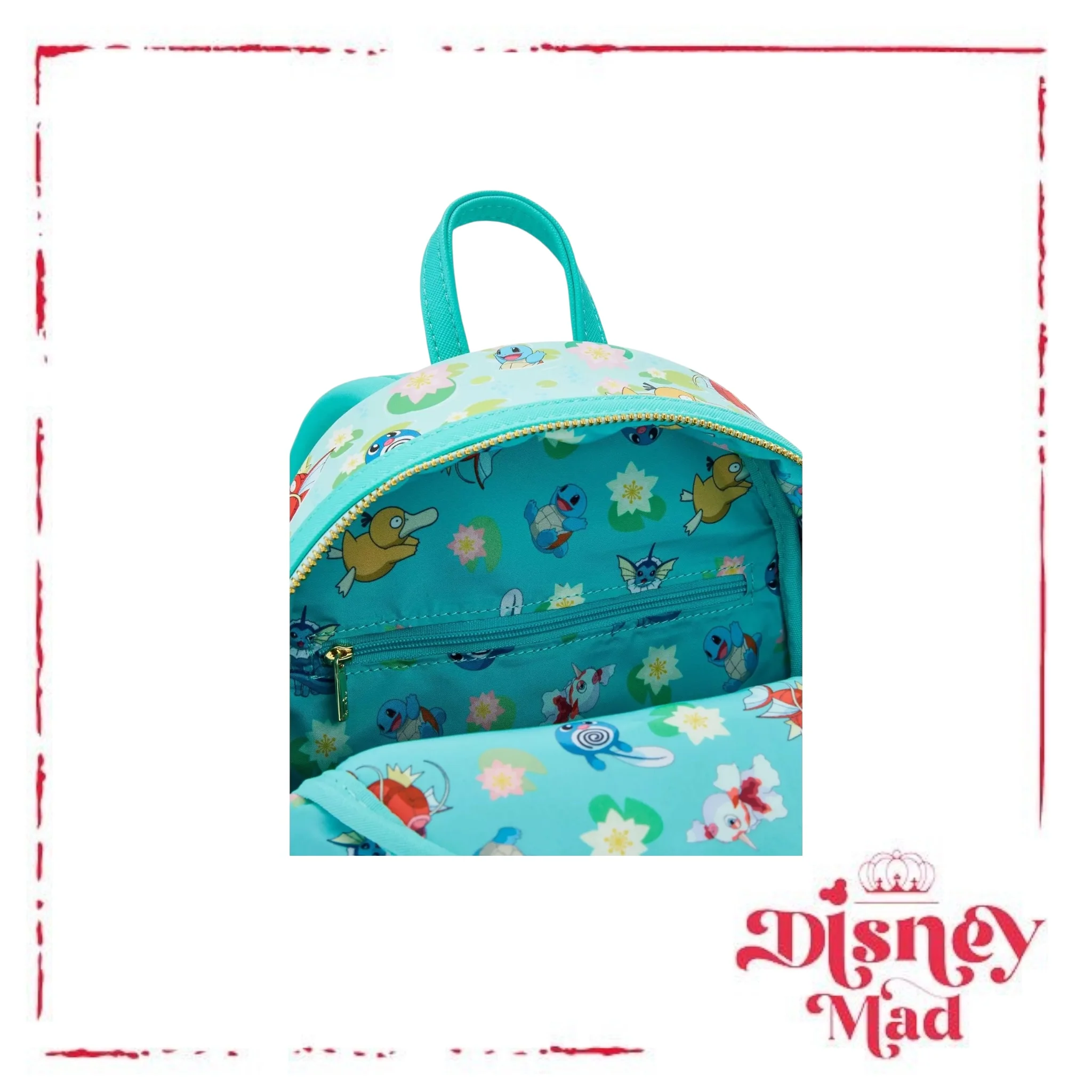 Loungefly Pokémon Water Type Lily Pad Allover Print Mini Backpack - Image 4
