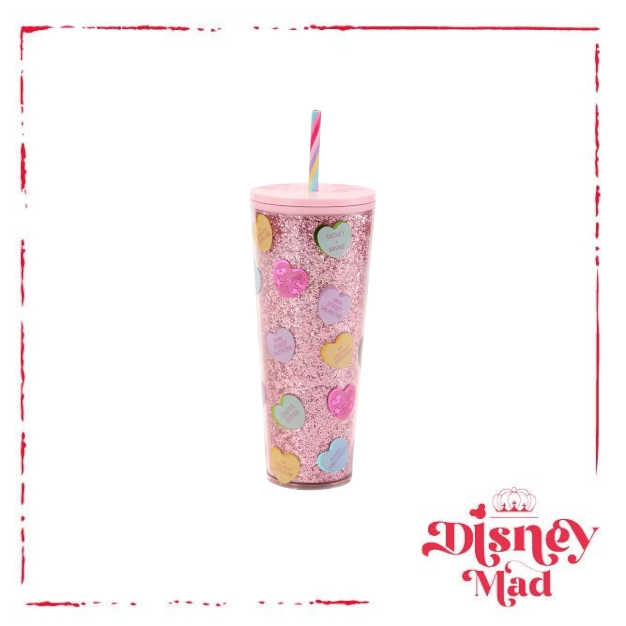 Mickey and Minnie Mouse Valentine's Day 24 oz. Starbucks® Travel Tumbler with Straw - Image 2