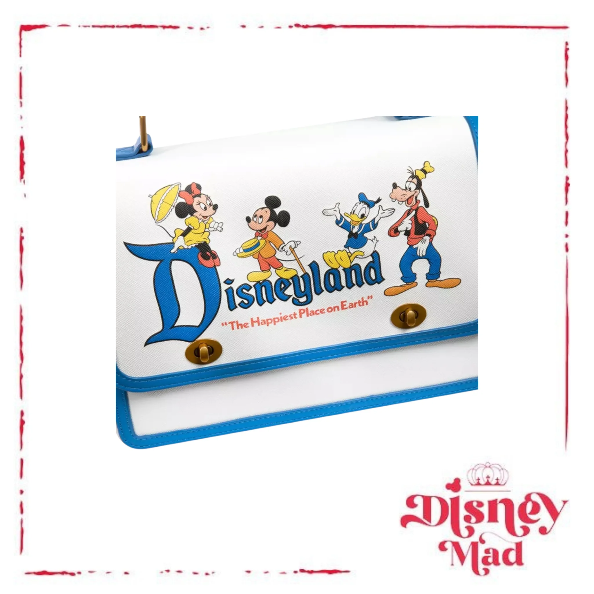 Mickey Mouse and Friends Loungefly Crossbody Bag – Disneyland 70th Anniversary - Image 9