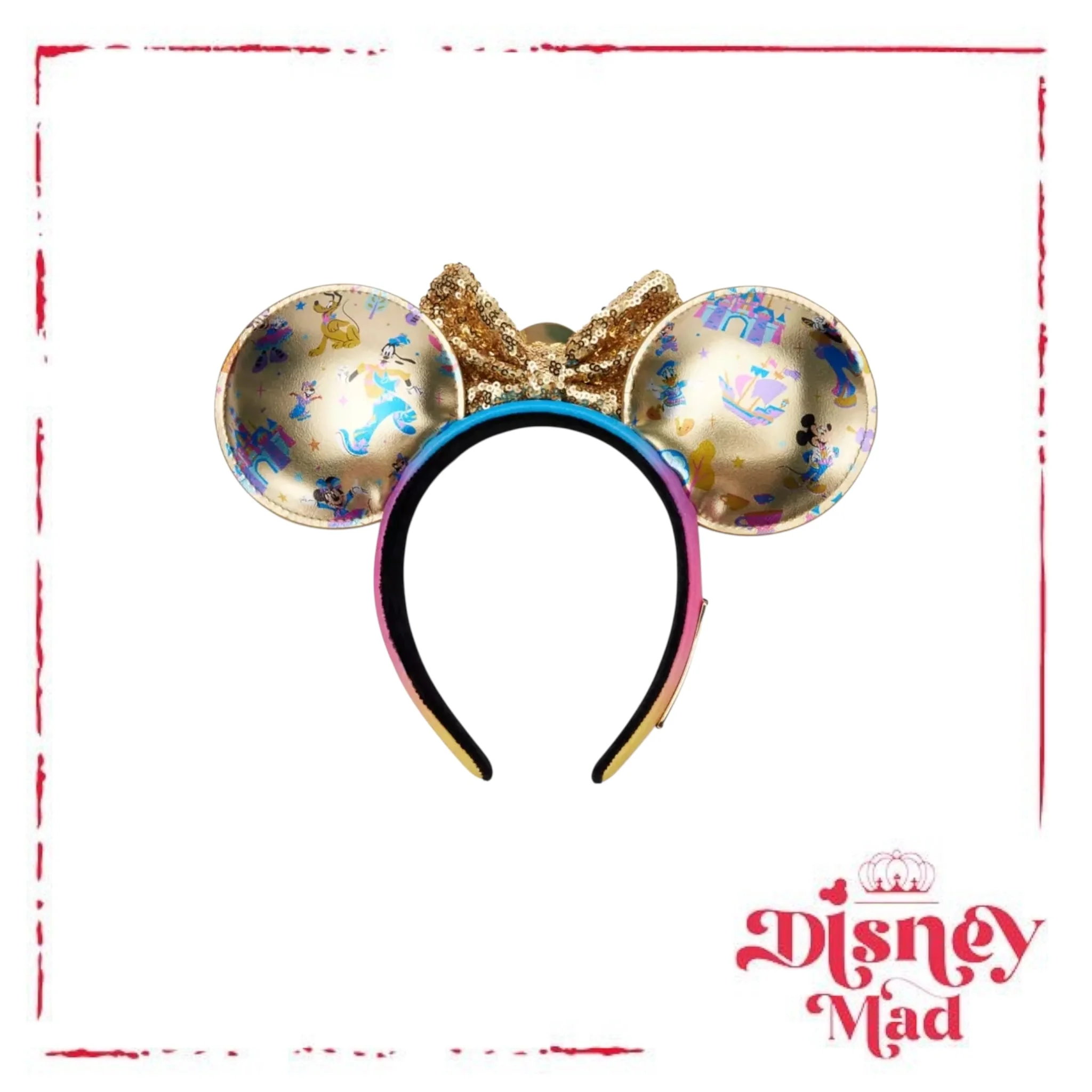 Mickey Mouse and Friends Loungefly Ear Headband for Adults – Disneyland 70th Anniversary - Disney Parks - Image 2