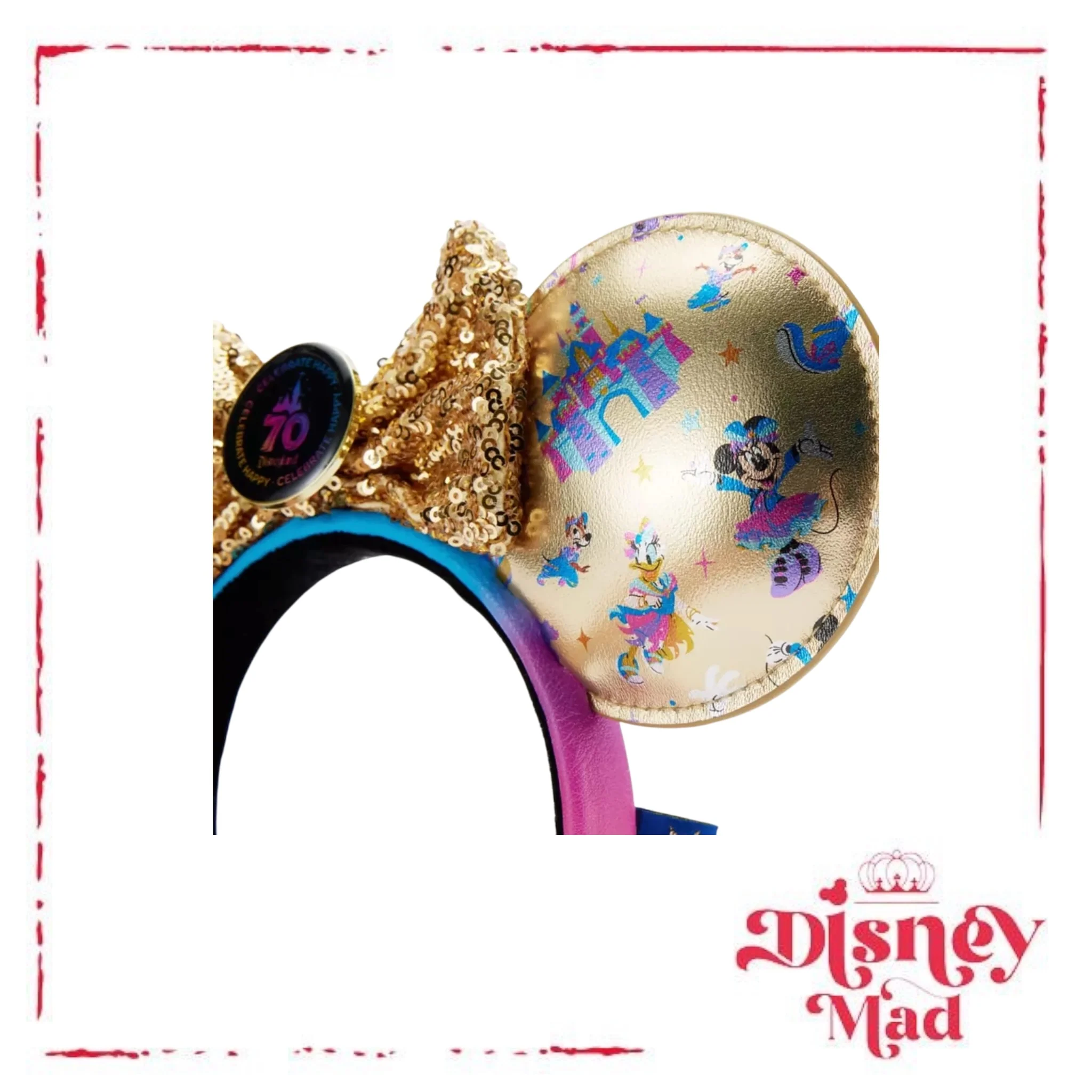 Mickey Mouse and Friends Loungefly Ear Headband for Adults – Disneyland 70th Anniversary - Disney Parks - Image 3