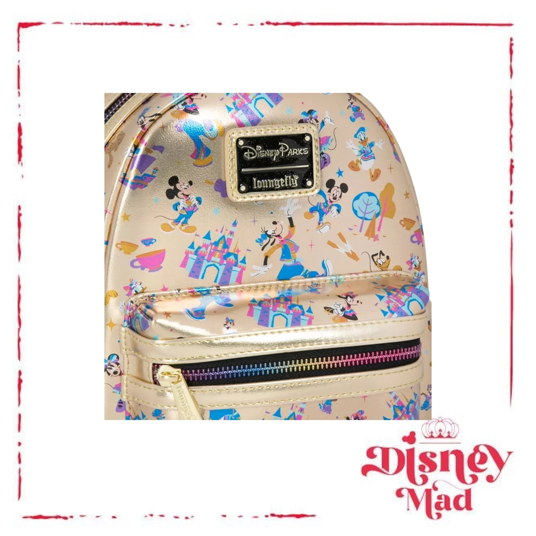 Mickey Mouse and Friends Loungefly Mini Backpack – Disneyland 70th Anniversary - Disney Parks - Image 2