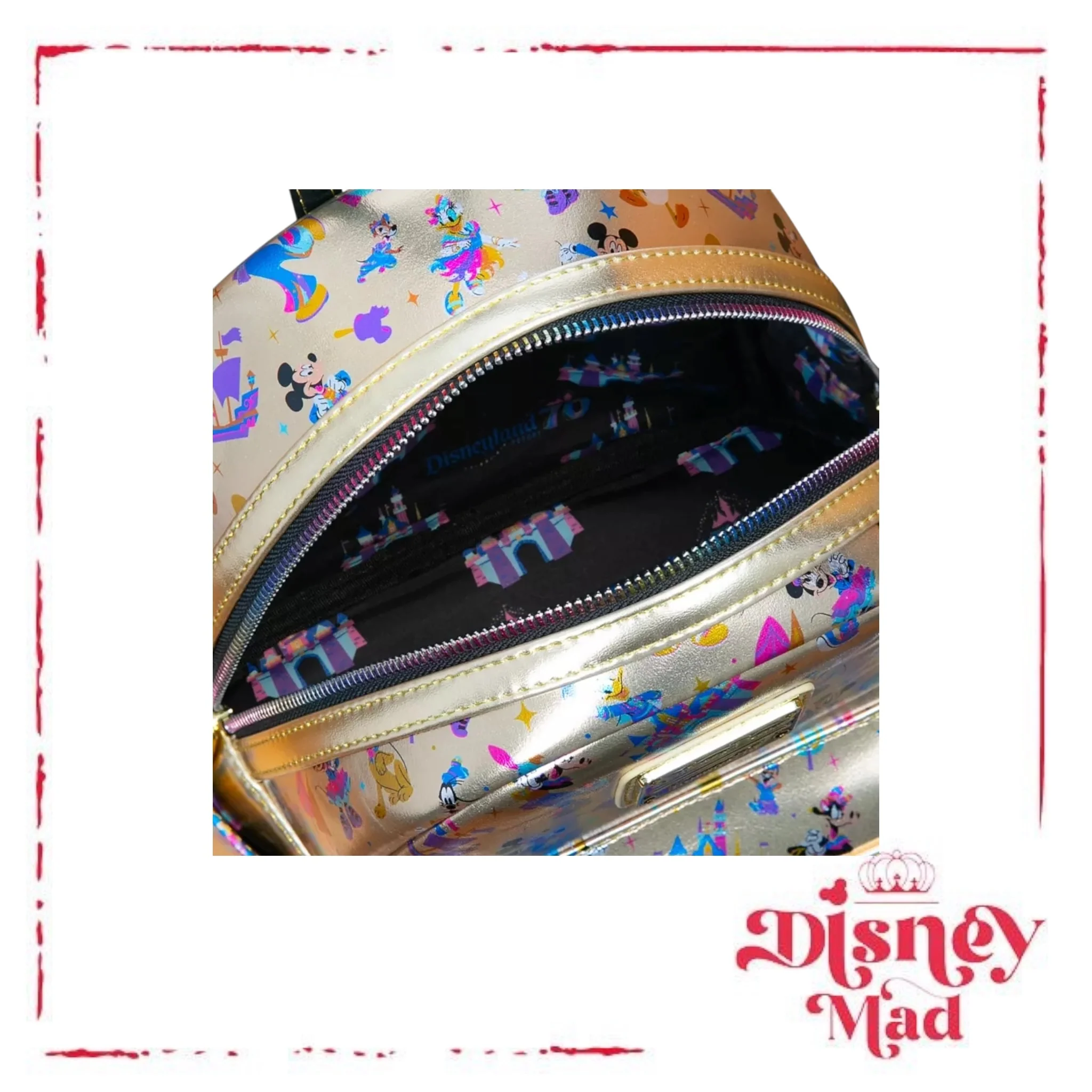 Mickey Mouse and Friends Loungefly Mini Backpack – Disneyland 70th Anniversary - Disney Parks - Image 3