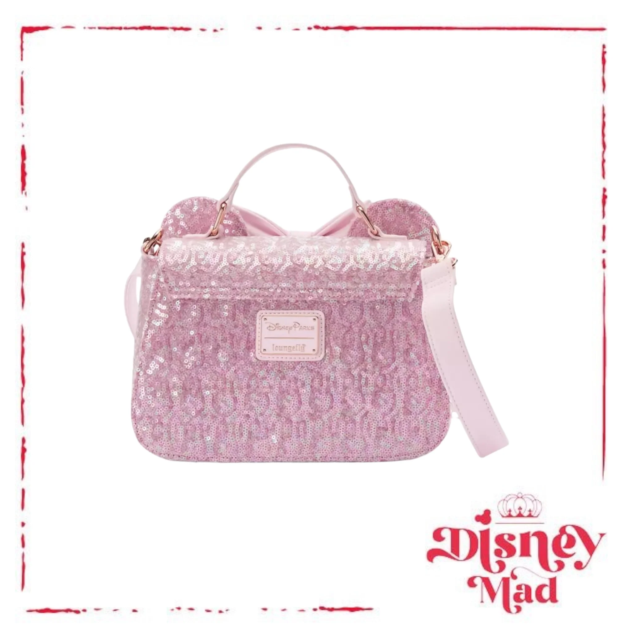 Minnie Mouse Ear Loungefly Crossbody Bag – Rose Pearl - Disney Parks - Image 2