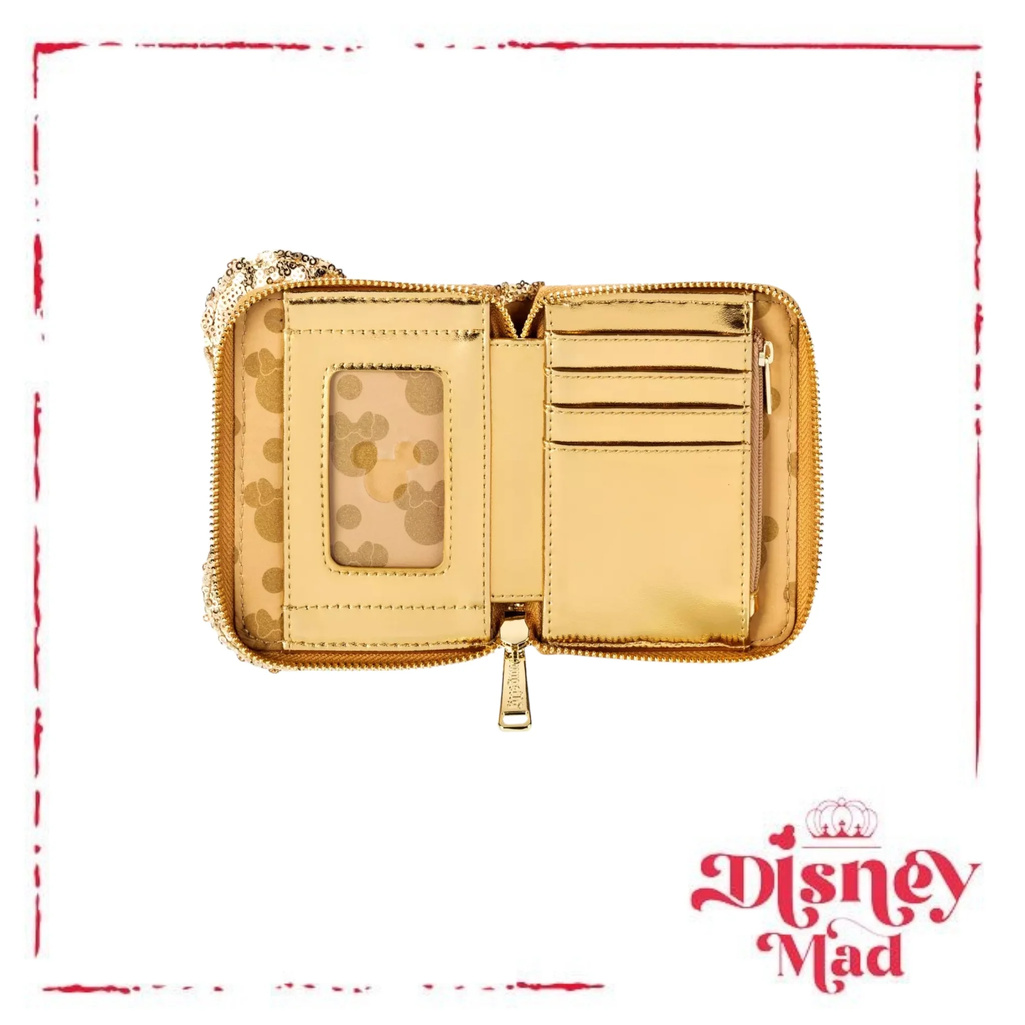 Minnie Mouse Gold Sequin Loungefly Wallet - Disney Parks - Image 2
