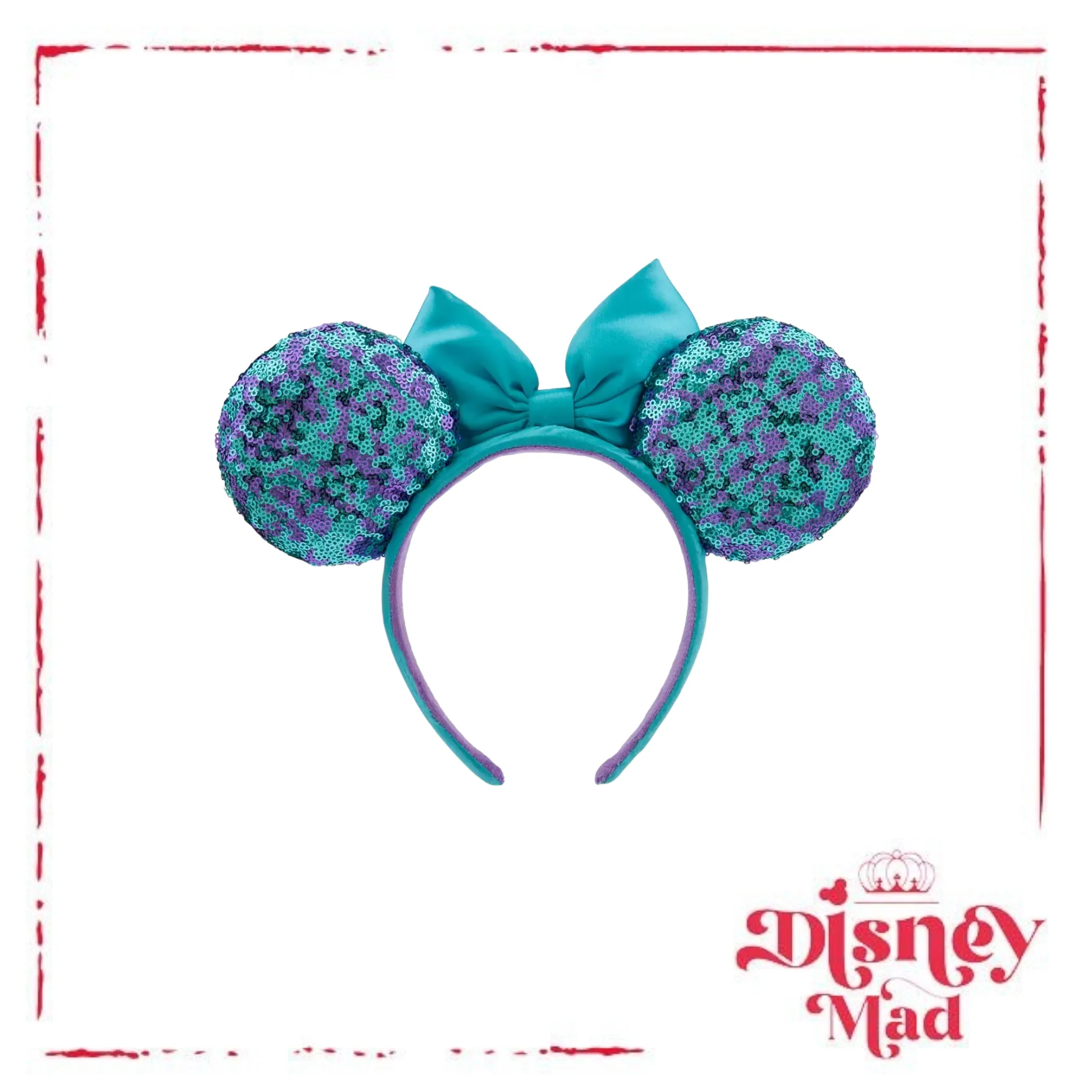 Minnie Mouse Sequined Ear Headband with Bow Blue and Purple - Disney Parks - Image 2