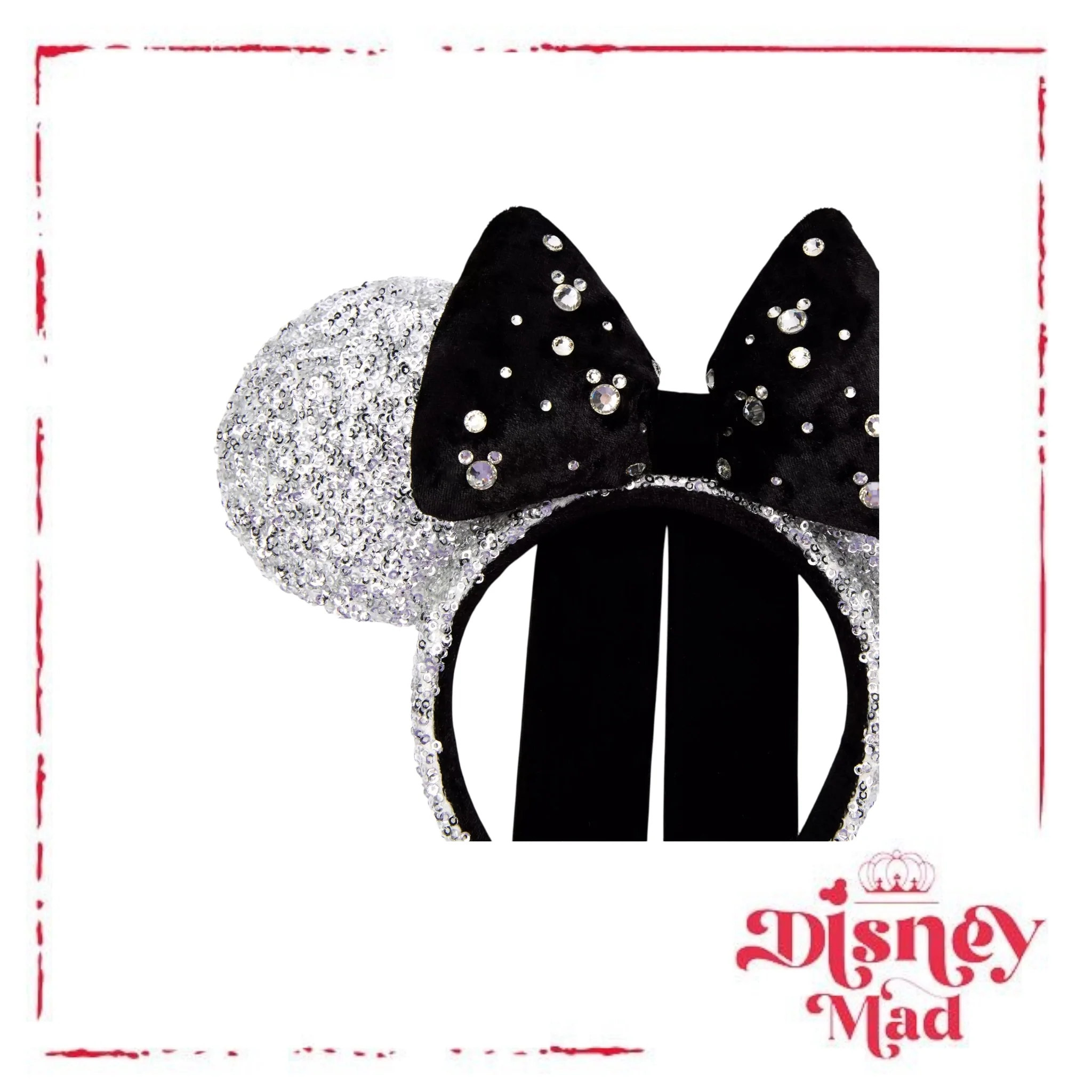 Minnie Mouse Silver and Black Sequined Ears Headband - Disney Parks - Image 3