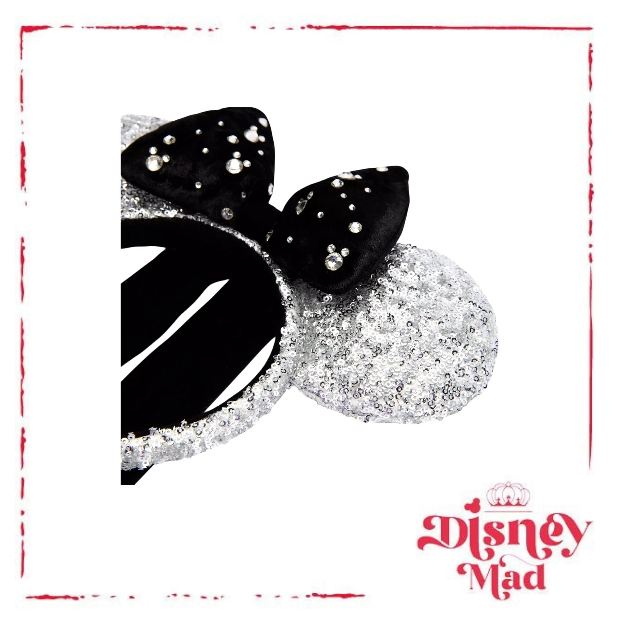 Minnie Mouse Silver and Black Sequined Ears Headband - Disney Parks - Image 4